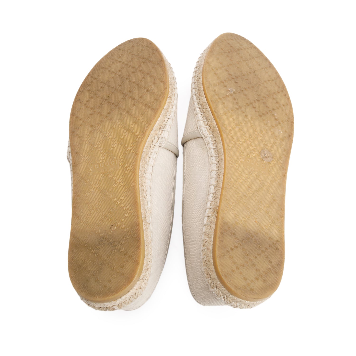 Gucci Cream Monogram Espadrilles, Women's Size 39