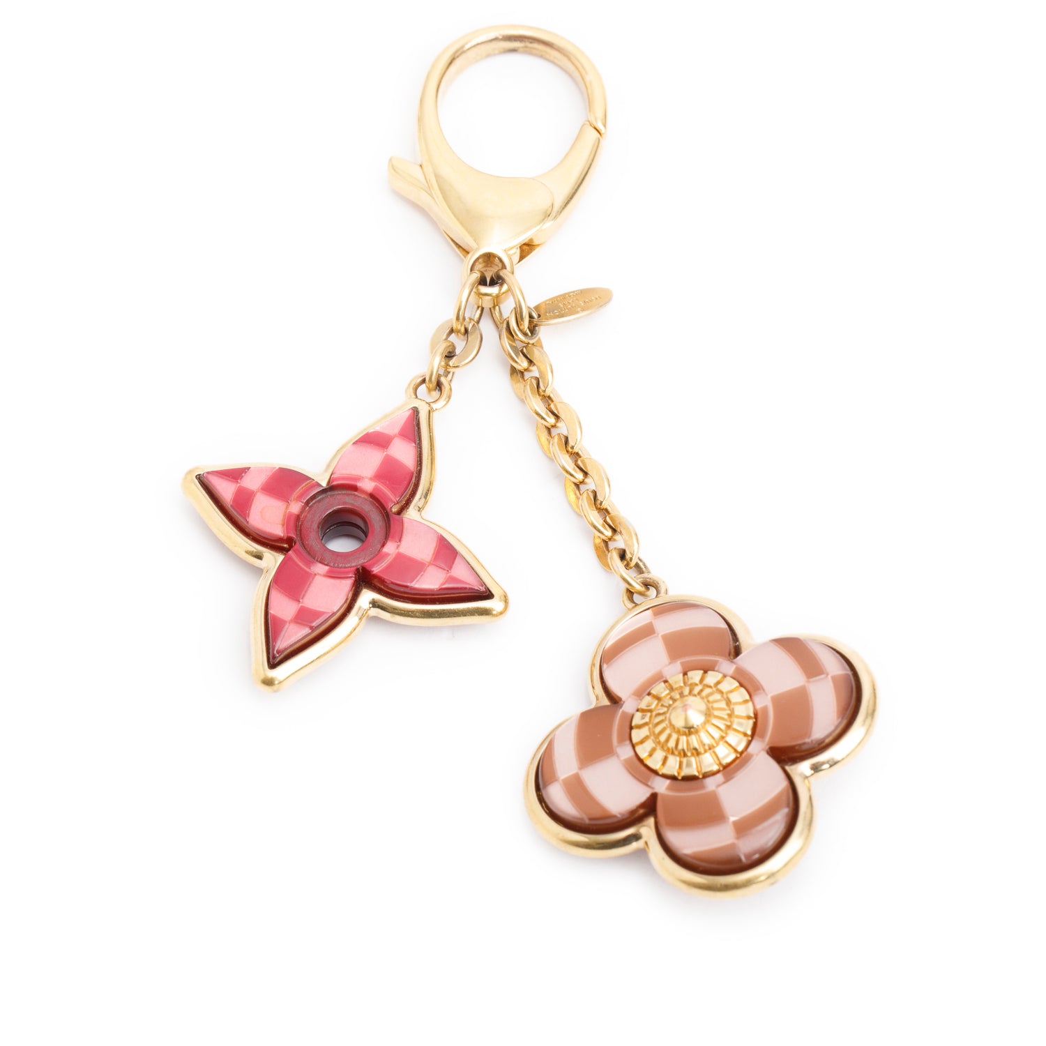 Louis Vuitton Gold-Tone Metal Pink Resin Bijoux Sac Mosaic Bag Charm