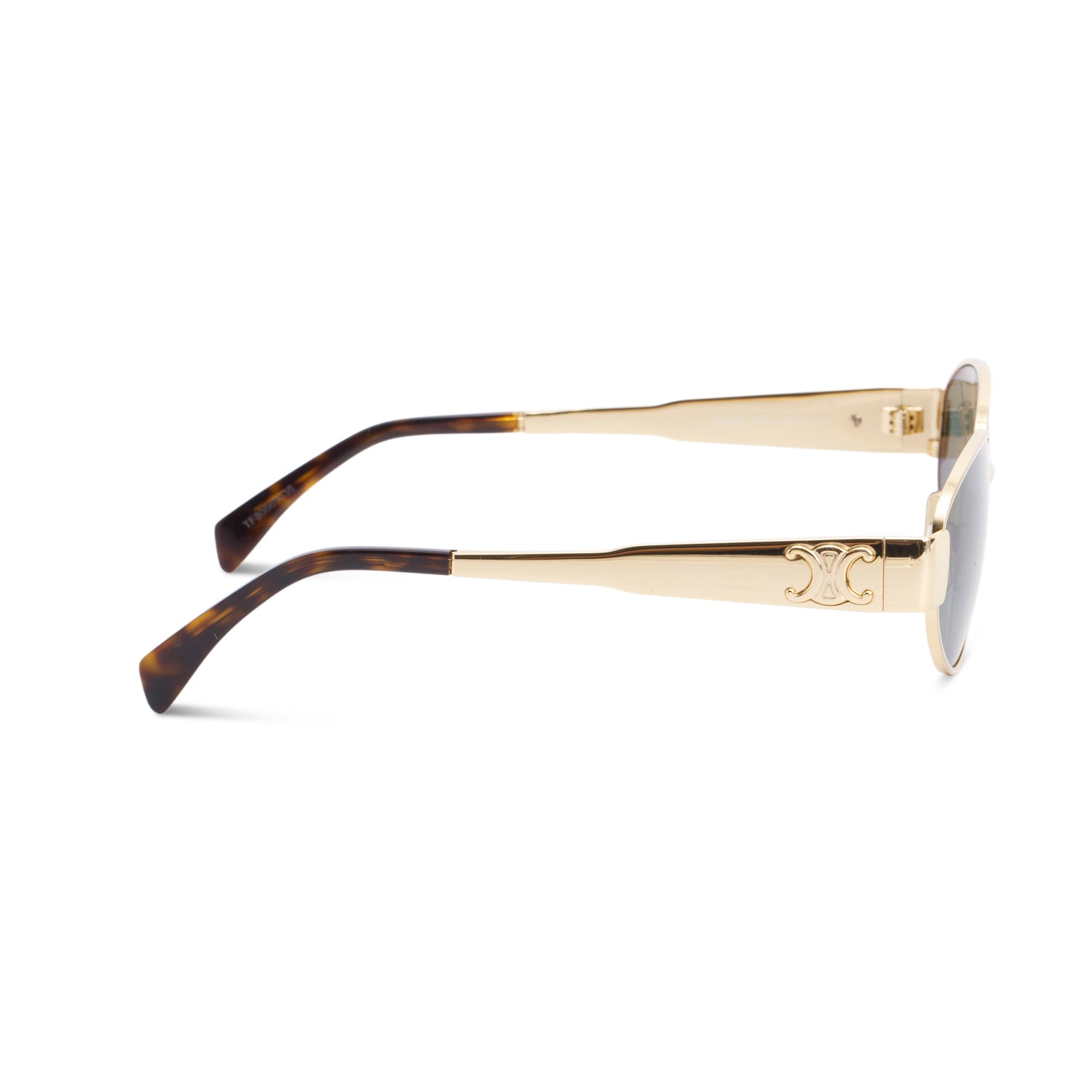 Celine CL40235U Gold Metal Oval Triomphe Sunglasses