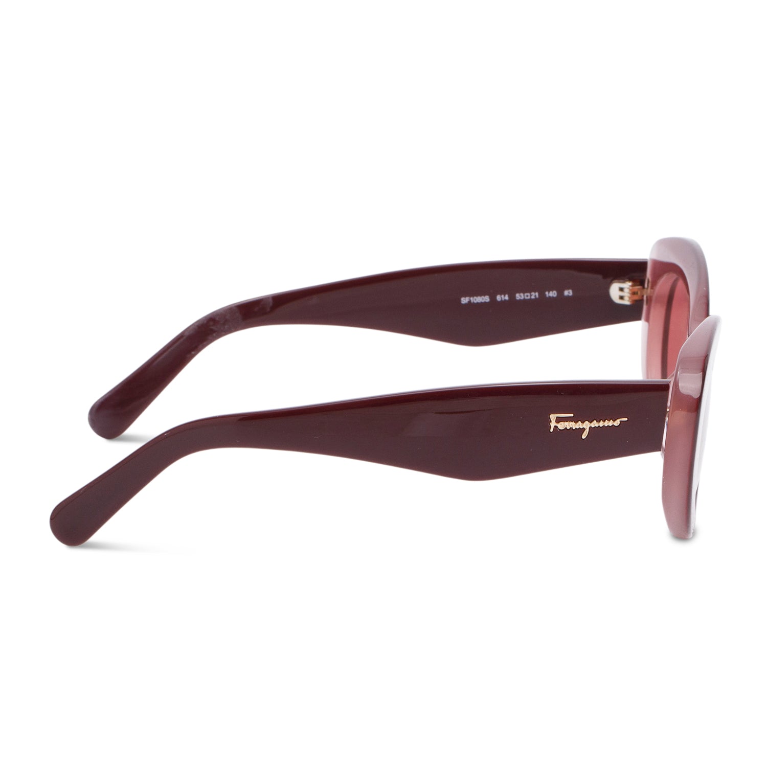 Ferragamo SF1080S Red Acetate Oval Sunglasses w/ Case