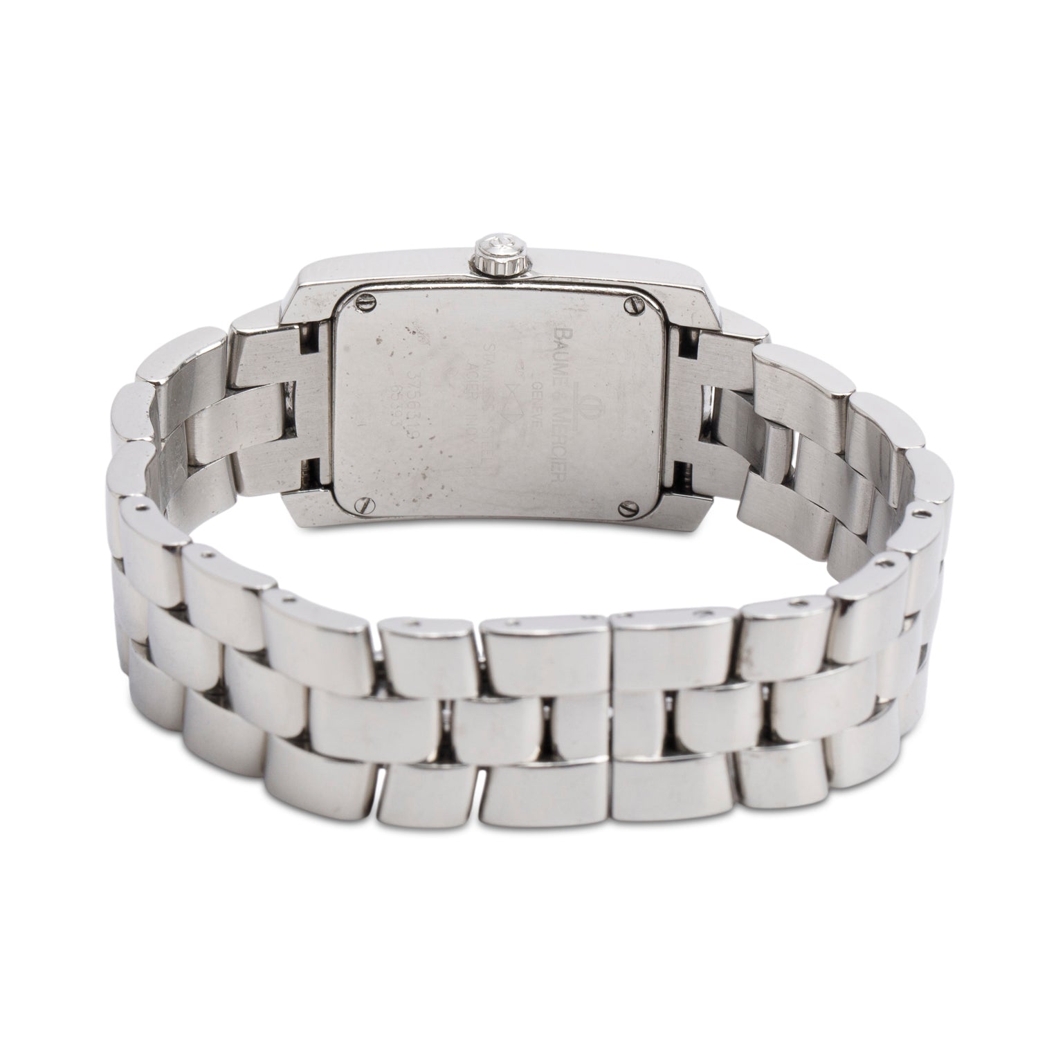 Baume & Mercier Stainless Steel Diamond Bezel Hampton Milleis Quartz Watch Silver Dial w/ Box & Papers