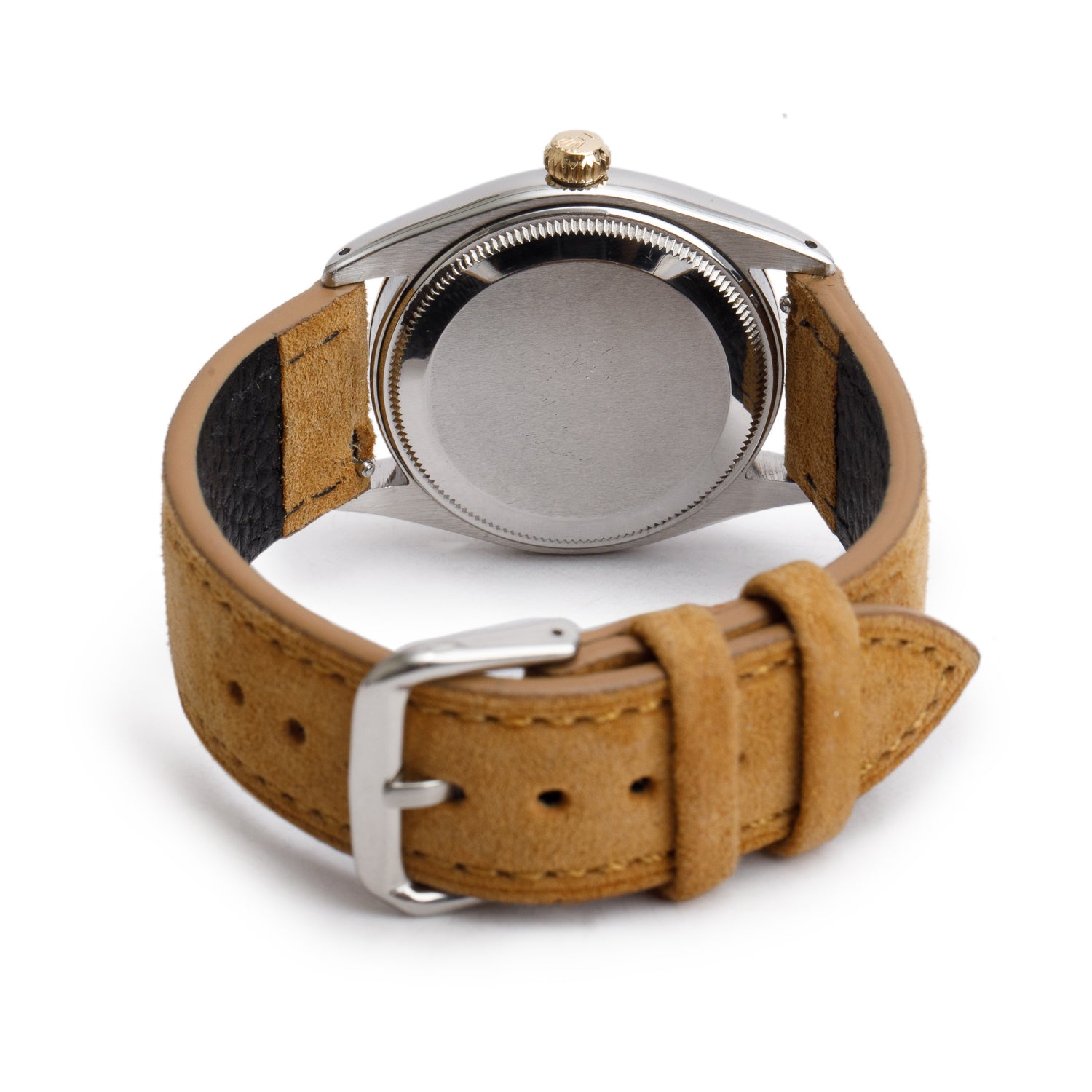 Rolex Vintage Stainless Steel & 14k Yellow Gold Oyster Perpetual 34 MM Automatic Watch Honeycomb Waffle Dial 6564