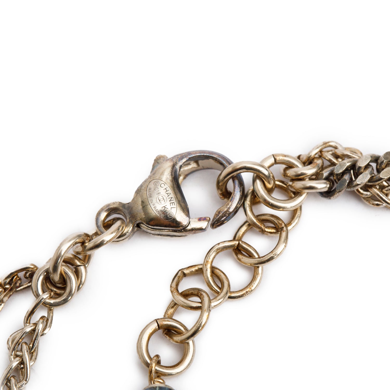 Chanel Gold Plated Resin, Strass CC Vine Bead Bracelet