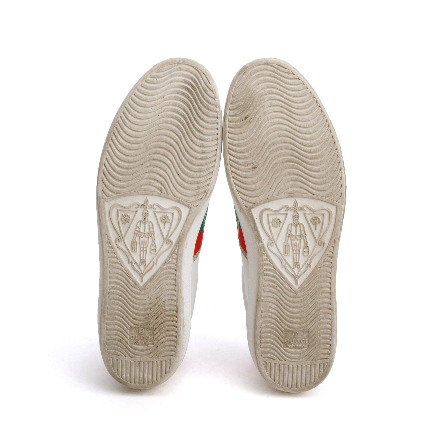 Gucci White Miro Soft Calfskin Web Interlocking G Ace Sneakers, Men's Size 11 w/ Box