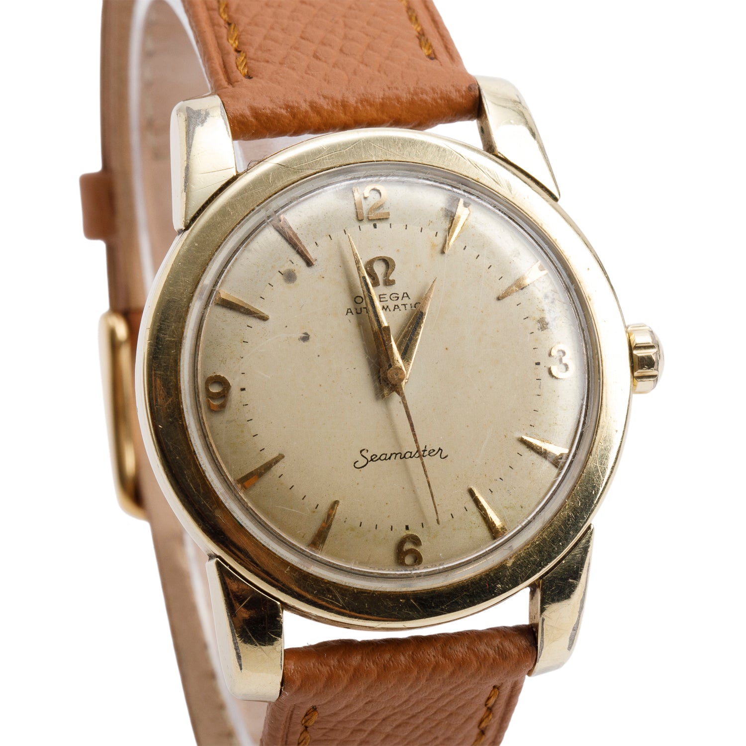 Omega Vintage Gold-Plated Stainless Steel Seamaster Bumper 34 MM Automatic Watch