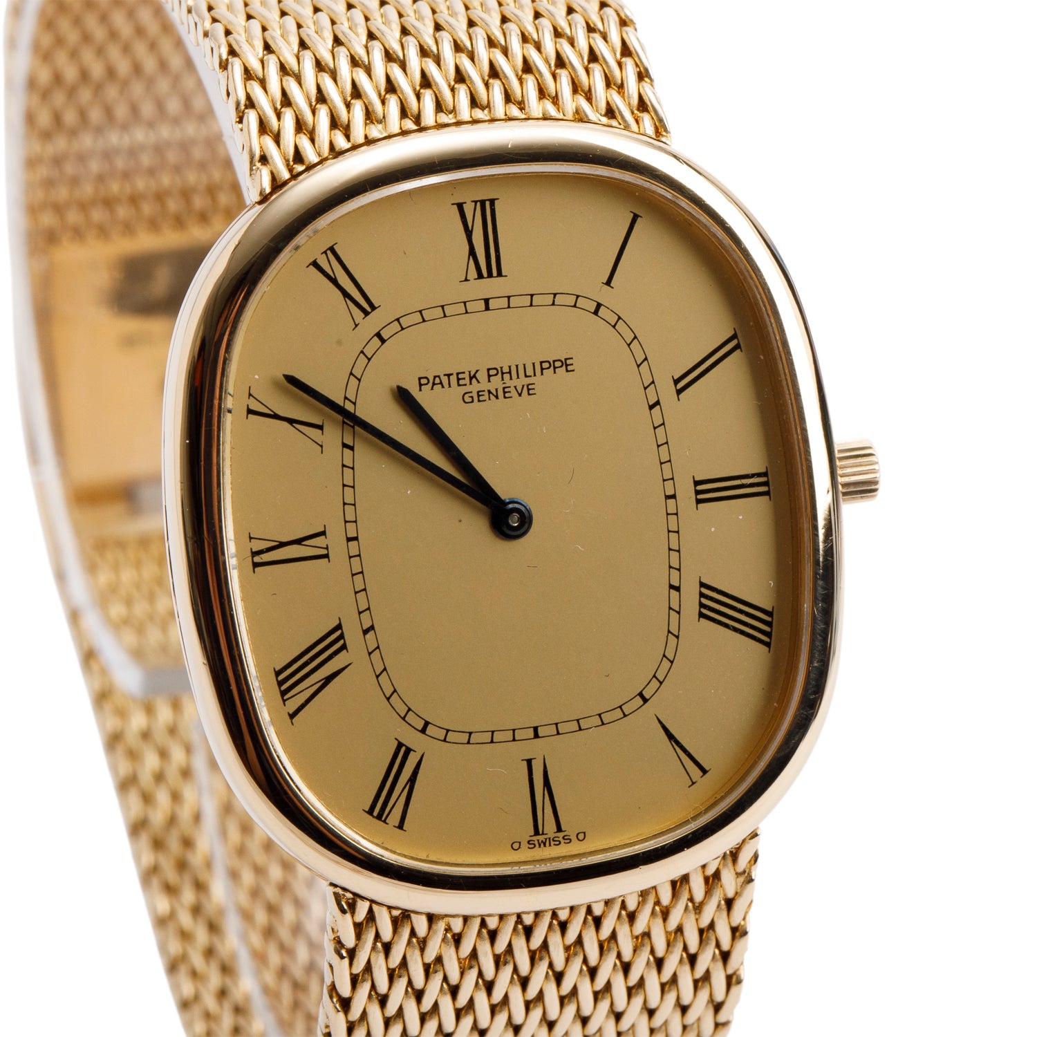 Patek Philippe 18k Yellow Gold Golden Ellipse Automatic Watch Gold Dial