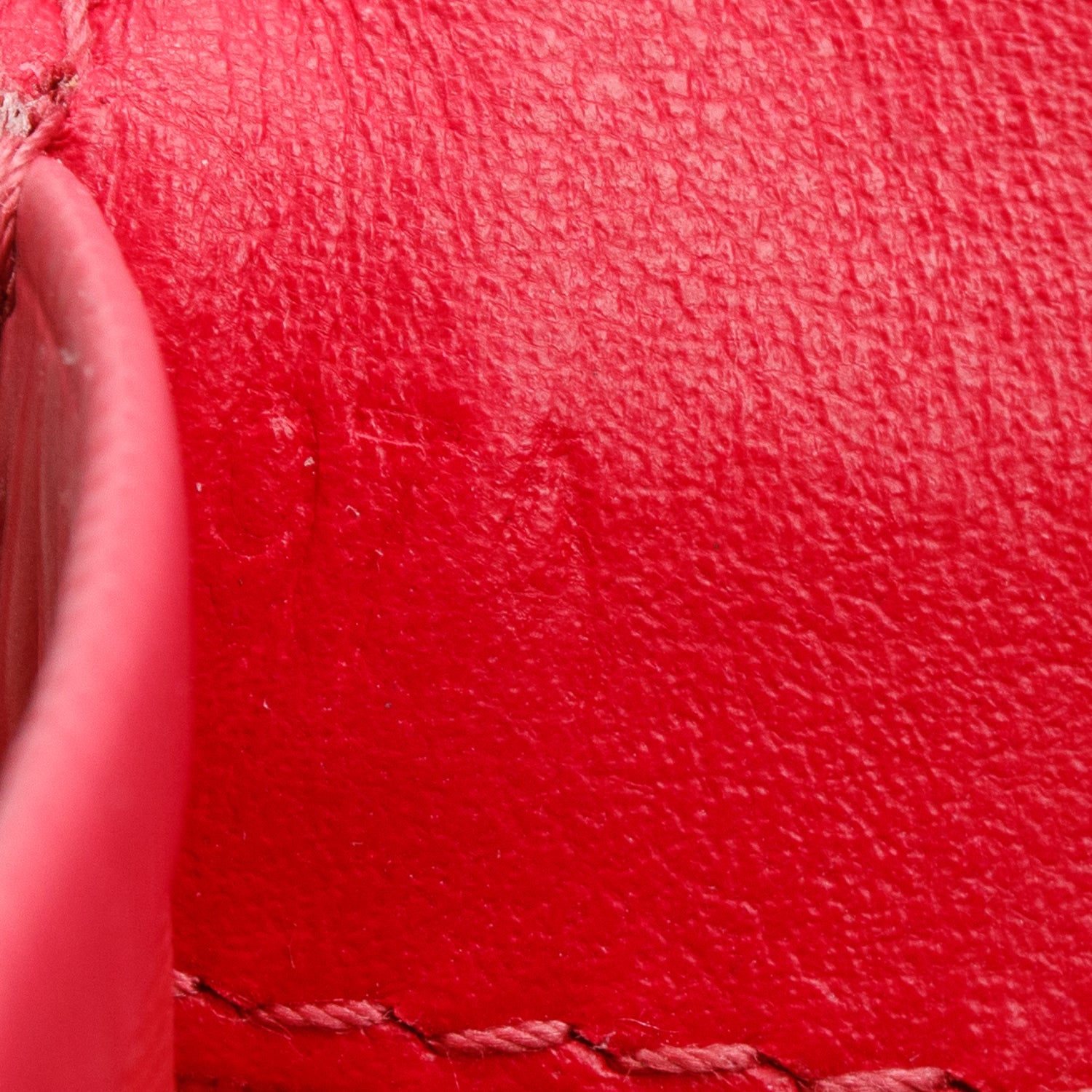 Prada Pink Saffiano Enamel Triangle Flap Card Holder w/ Box