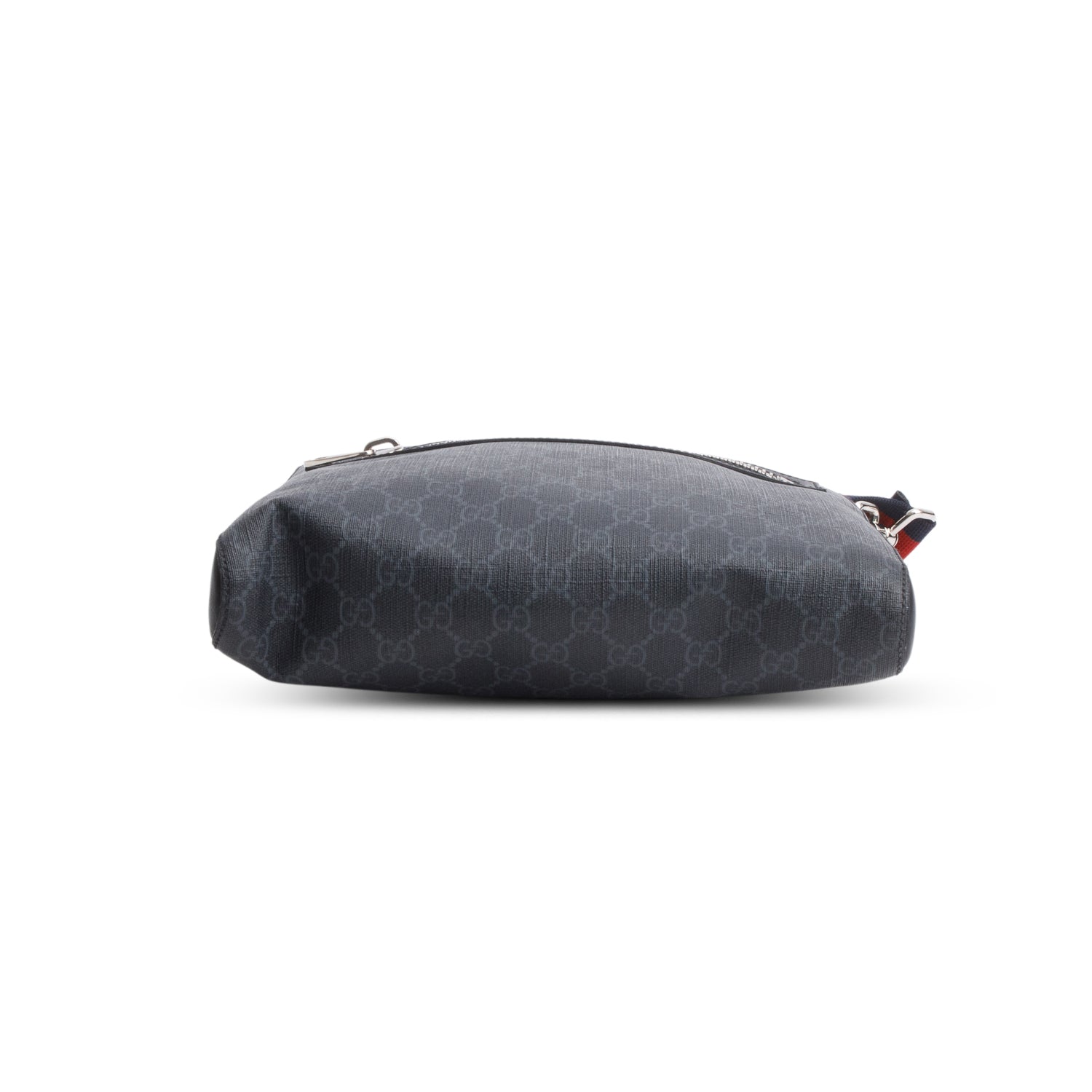 Gucci Black GG Supreme Canvas Calfskin Messenger Bag w/ Box