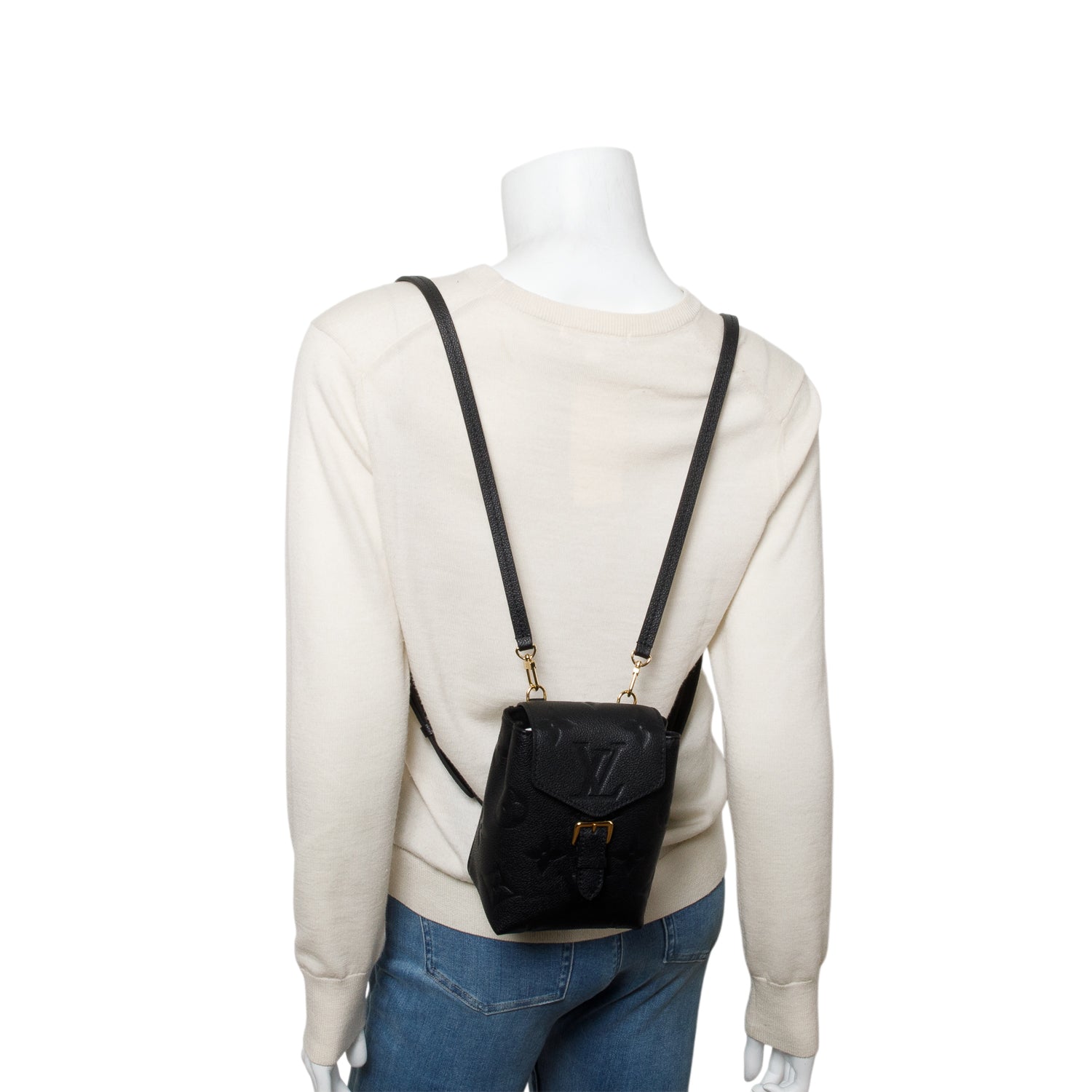 Louis Vuitton Black Empreinte Monogram Giant Tiny Backpack w/ Box