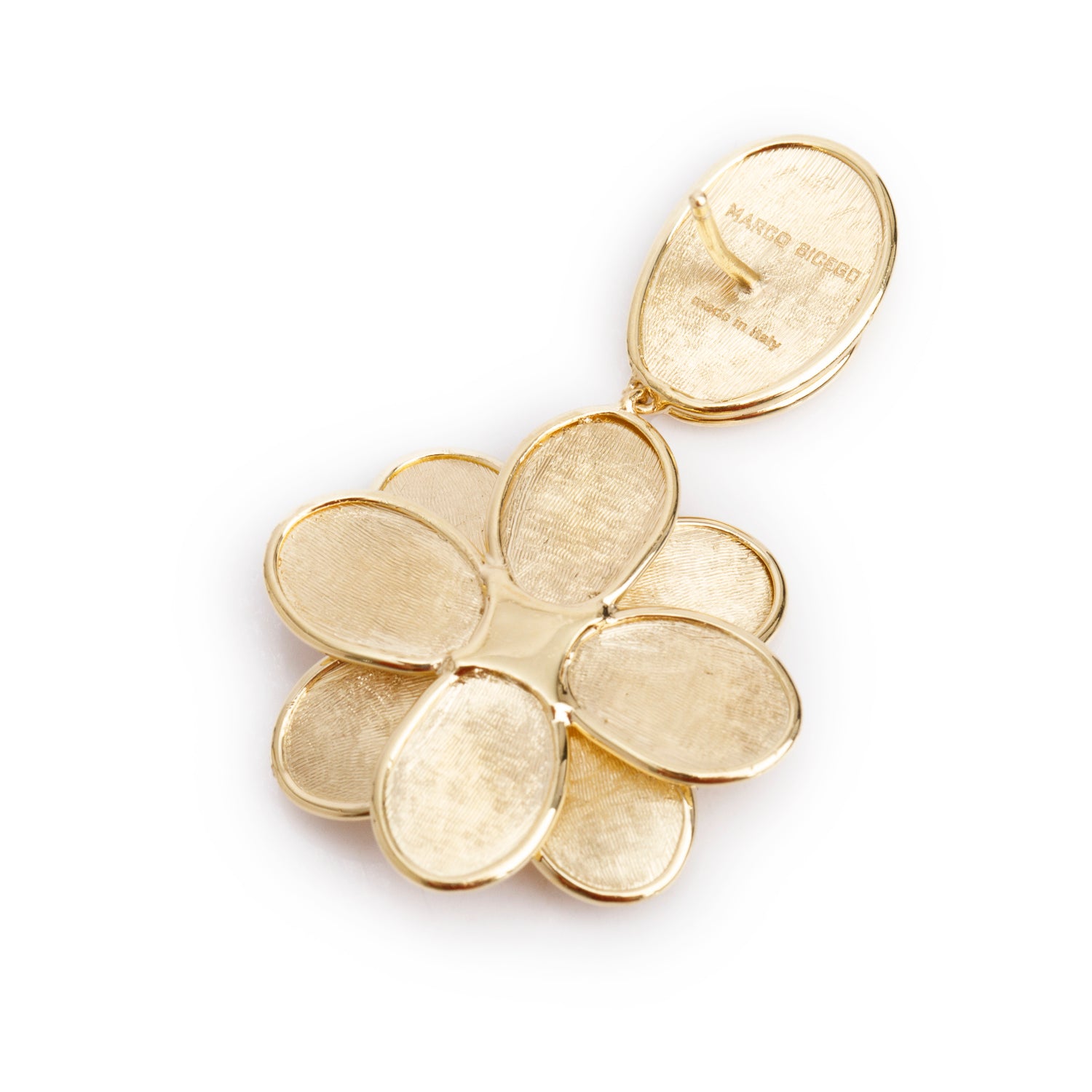 Marco Bicego 18k Yellow Gold Diamond Petali Drop Earrings w/ Box