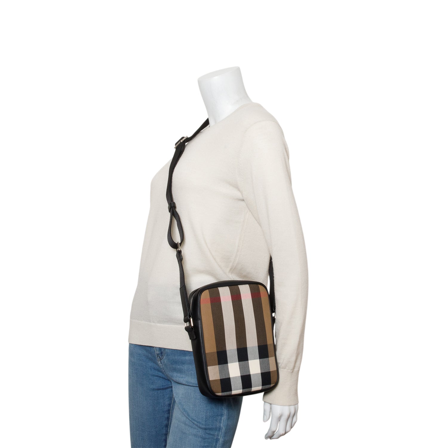 Burberry Brown Canvas Super Exploded Check Vertical Paddy Camera Bag