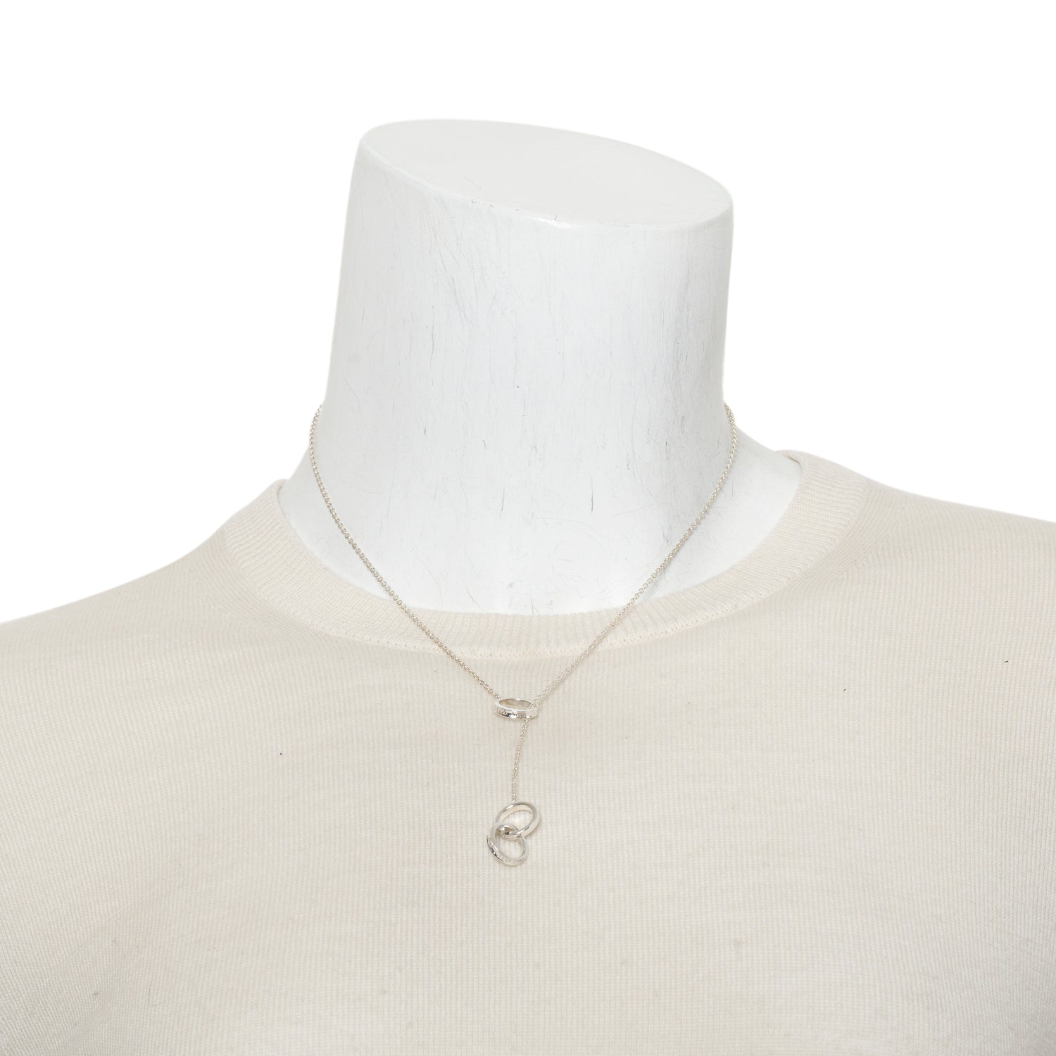 Tiffany & Co. Sterling Silver 1837 Interlocking Circles Lariat Necklace