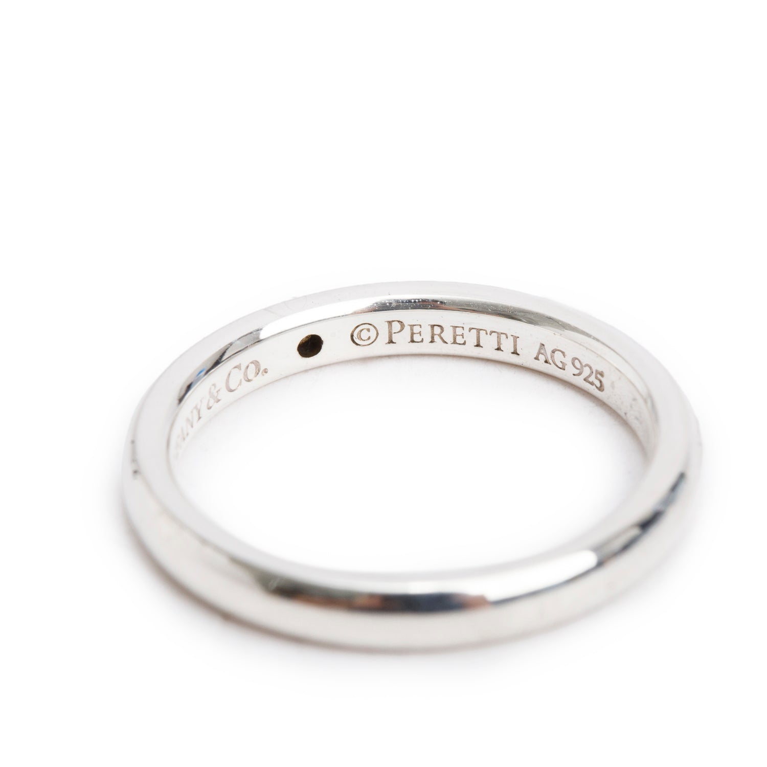 Tiffany & Co. Elsa Peretti Sterling Silver Diamond Band Ring, Size 6