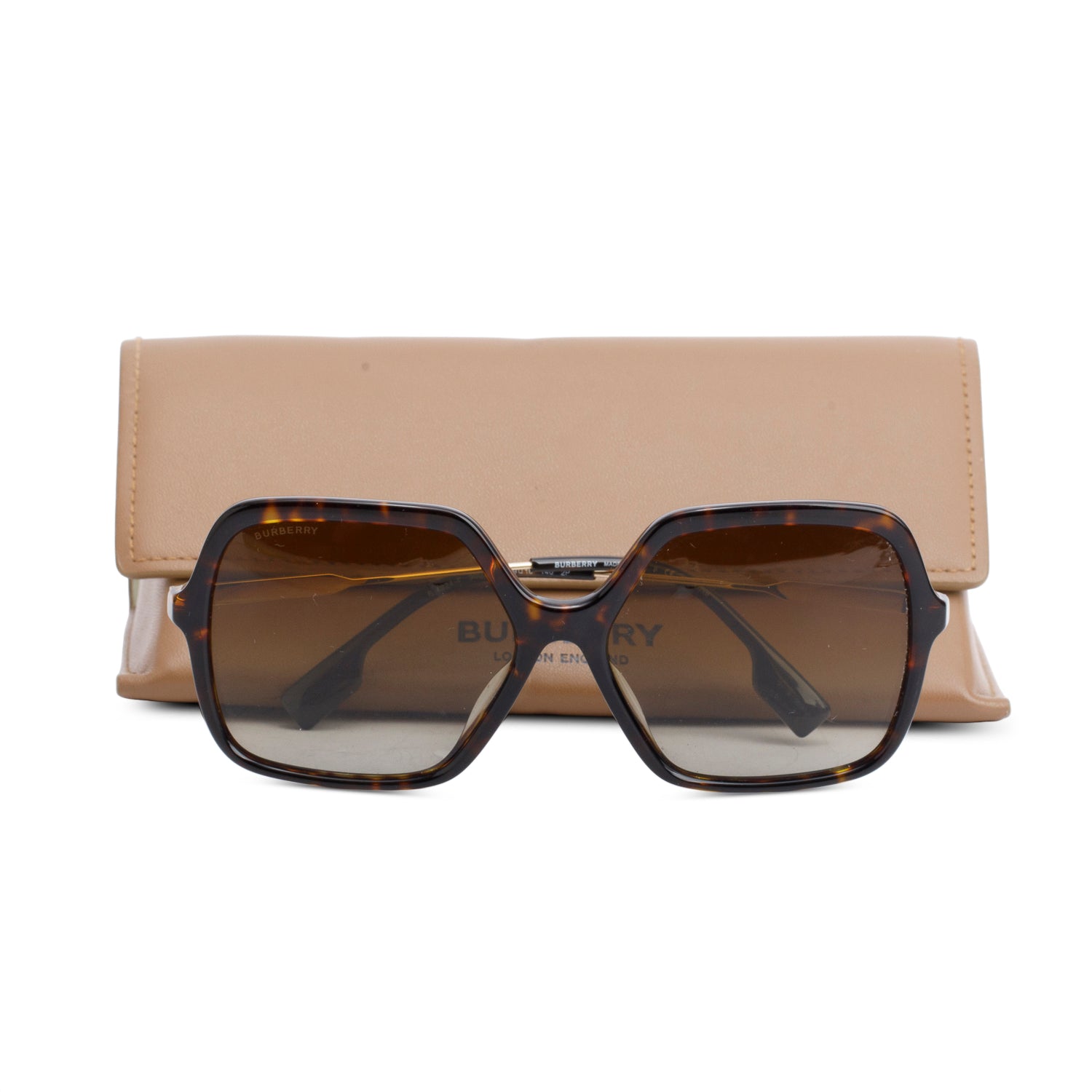 Burberry 4324-F Tortoise Acetate Havana Oversized Sunglasses w/ Case