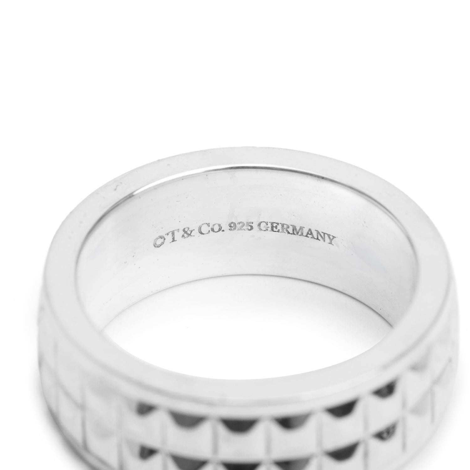 Tiffany & Co. Sterling Silver Diamond Point Wide Band Ring, Size 8