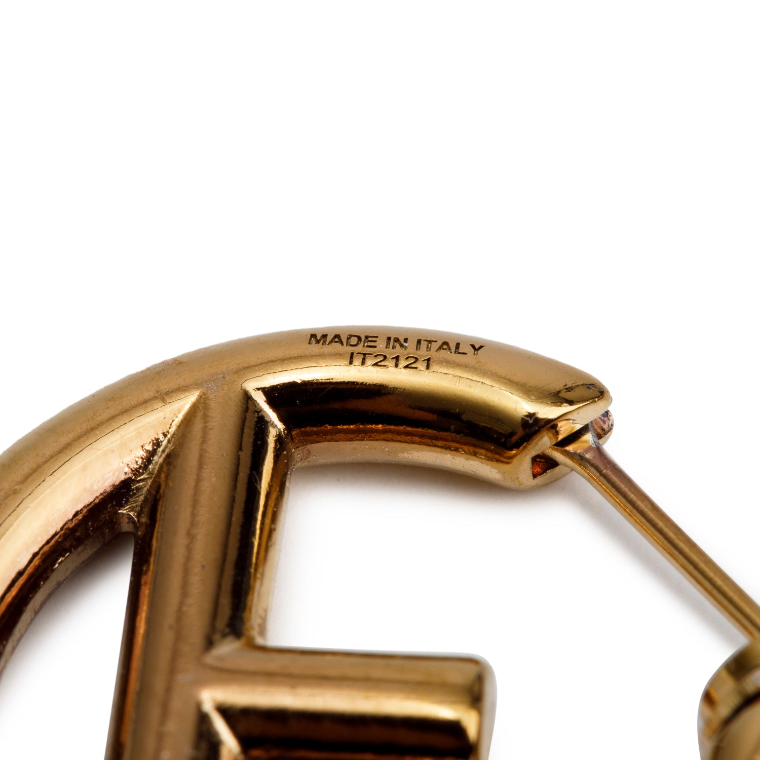 Fendi 2023 Gold-Tone Metal F is Fendi Earrings w/ Box & Receipt