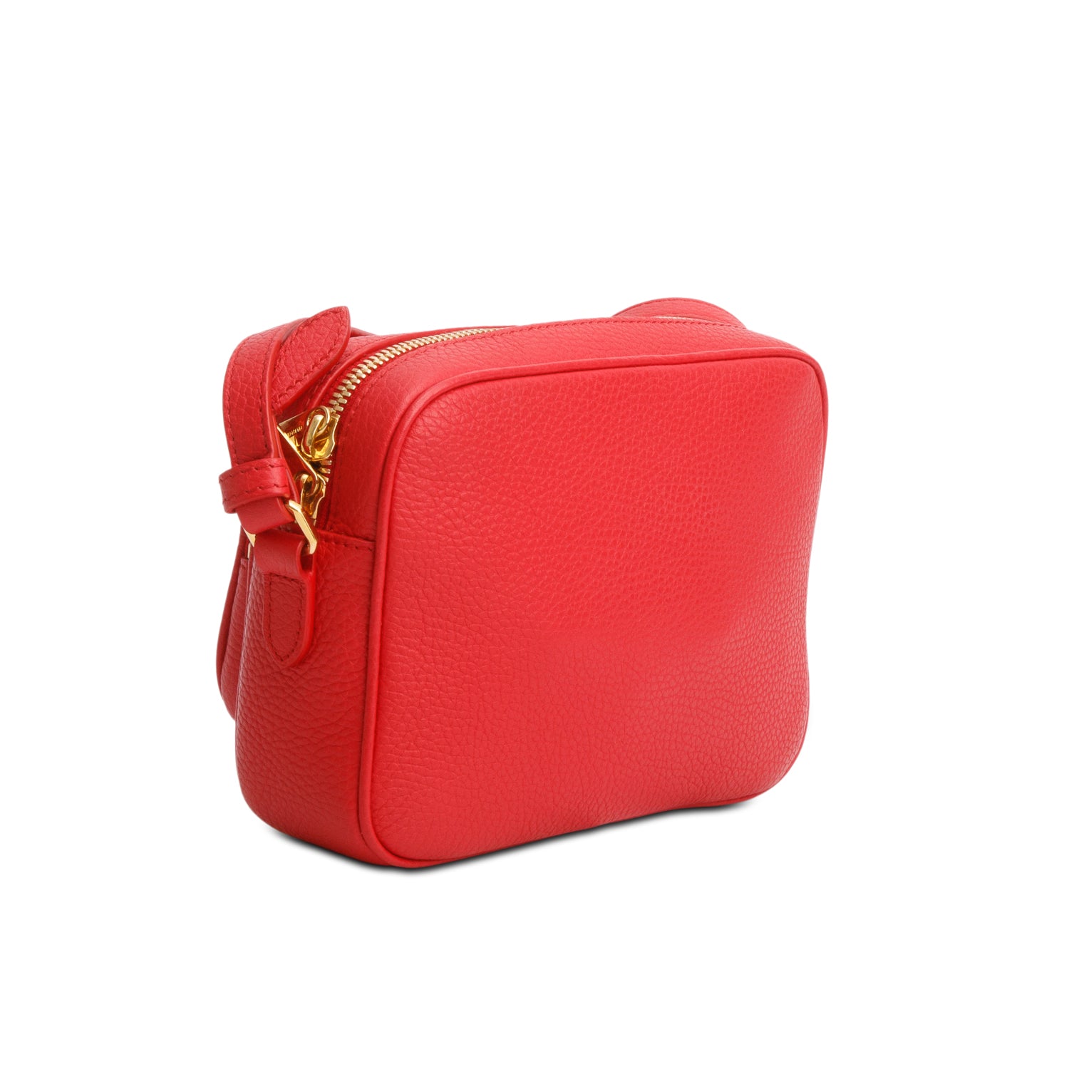 Burberry Red Calfskin Monogram Embossed Paddy Camera Bag