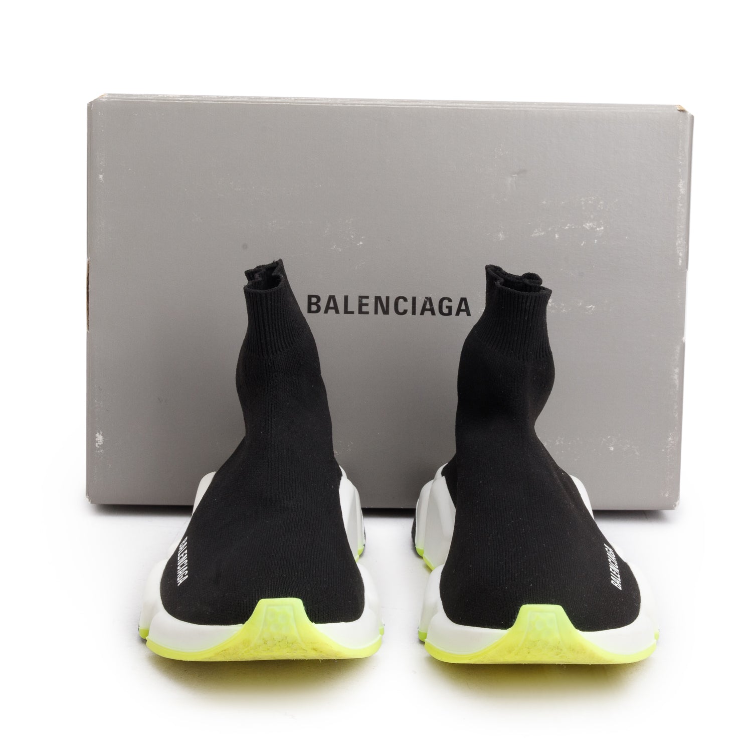 Balenciaga Black Technical 3D Recycled Knit Bi-Color Sole Speed 2.0 Sneakers, Women's Size 38 w/ Box