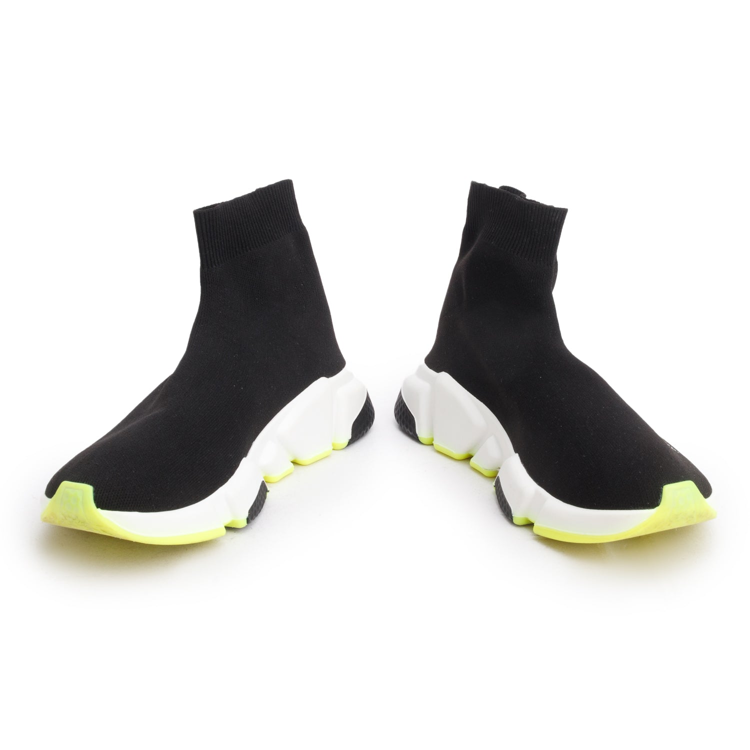 Balenciaga Black Technical 3D Recycled Knit Bi-Color Sole Speed 2.0 Sneakers, Women's Size 38 w/ Box