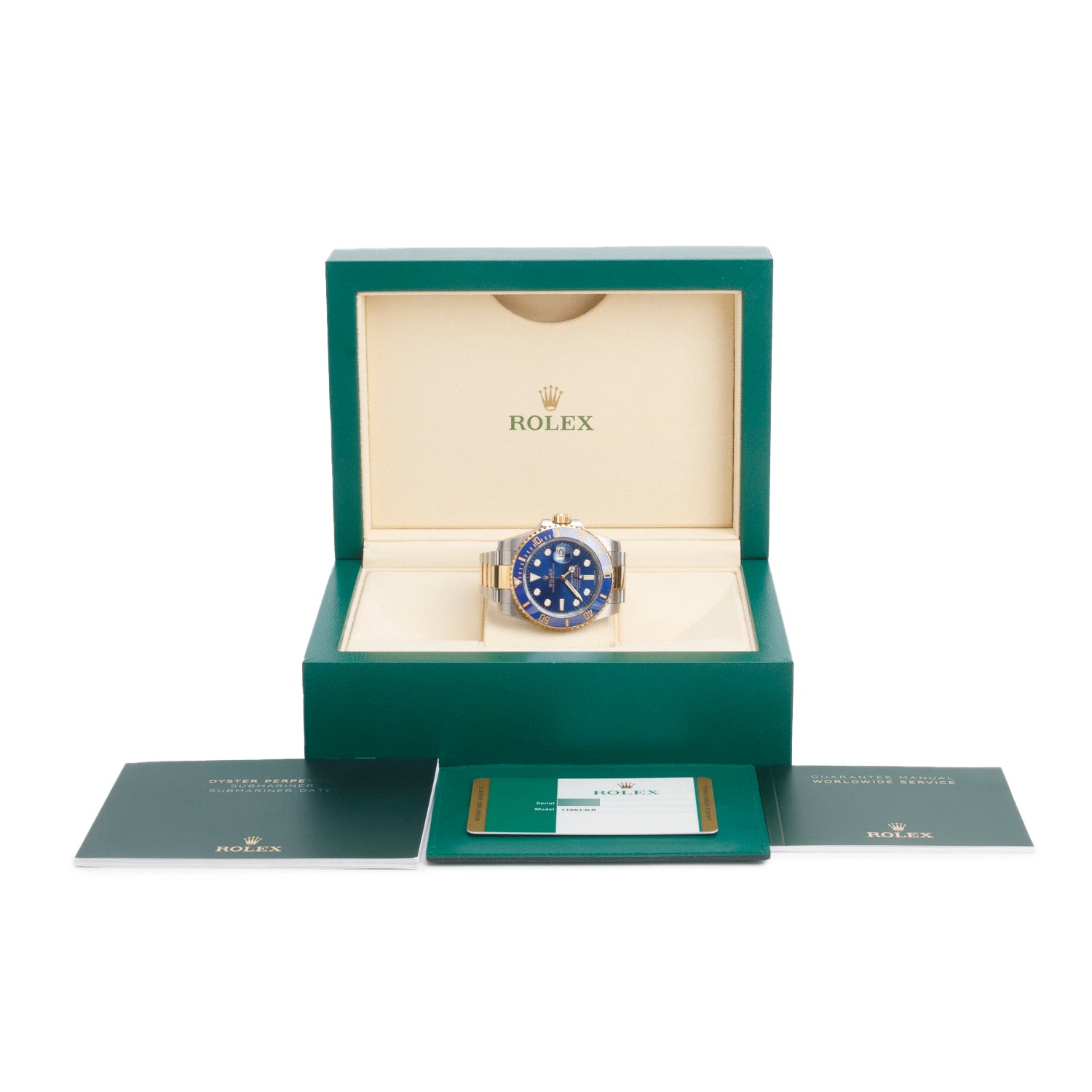 Rolex Stainless Steel & 18k Yellow Gold Submariner Date 40 MM Automatic Watch Blue Dial 116613LB w/ Box & Papers