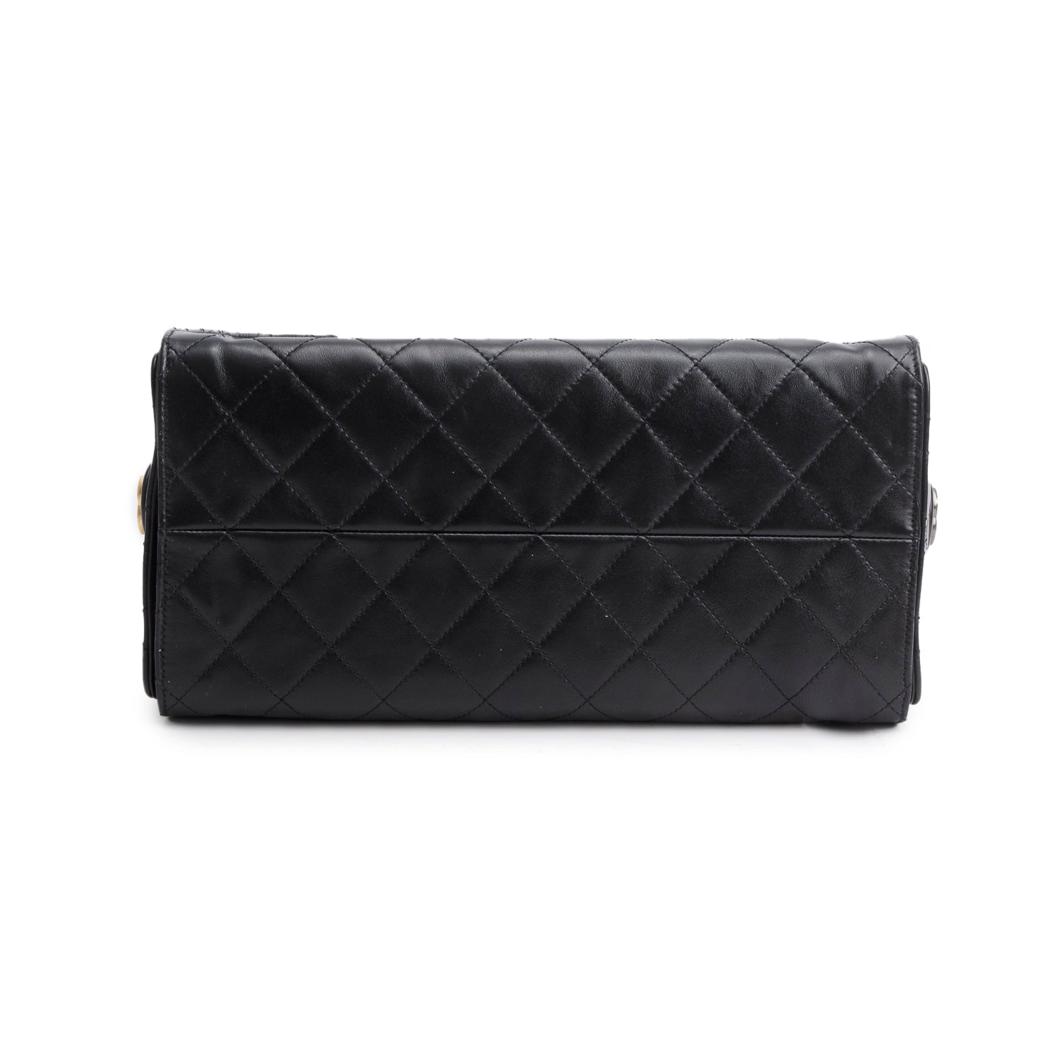 Chanel 2025 Black Shiny Calfskin Quilted Medium 25 Handbag w/ Box, Pouch & Receipt