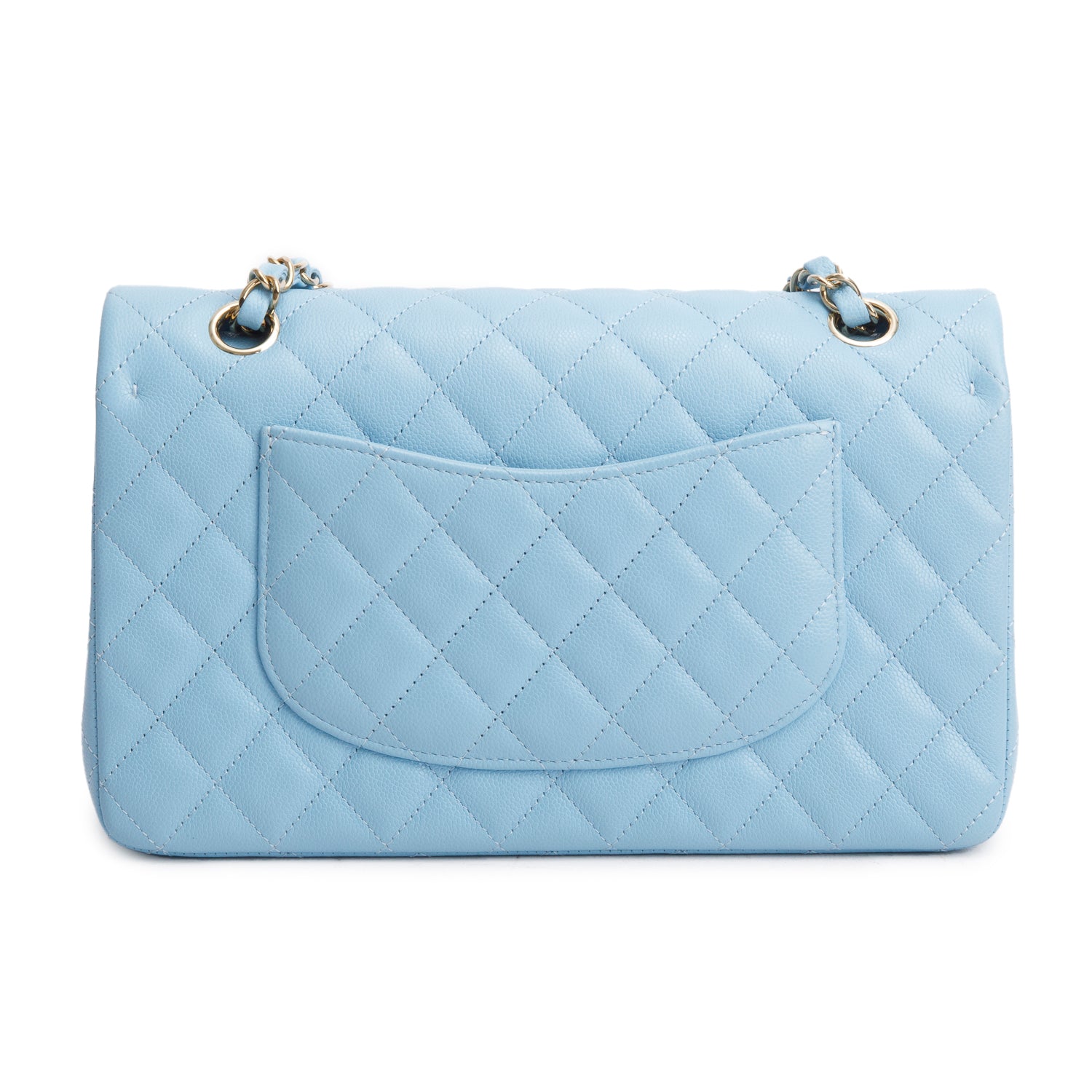 Chanel Blue Caviar Quilted Medium Double Flap w/ Box