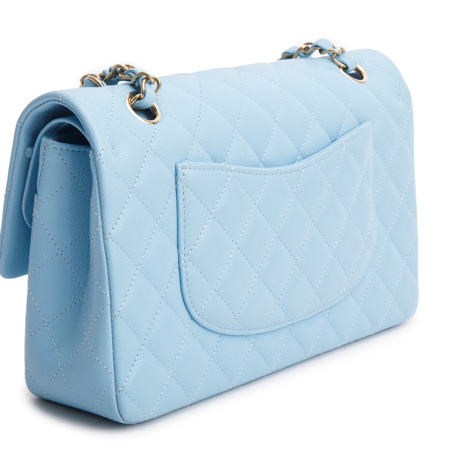 Chanel Blue Caviar Quilted Medium Double Flap w/ Box