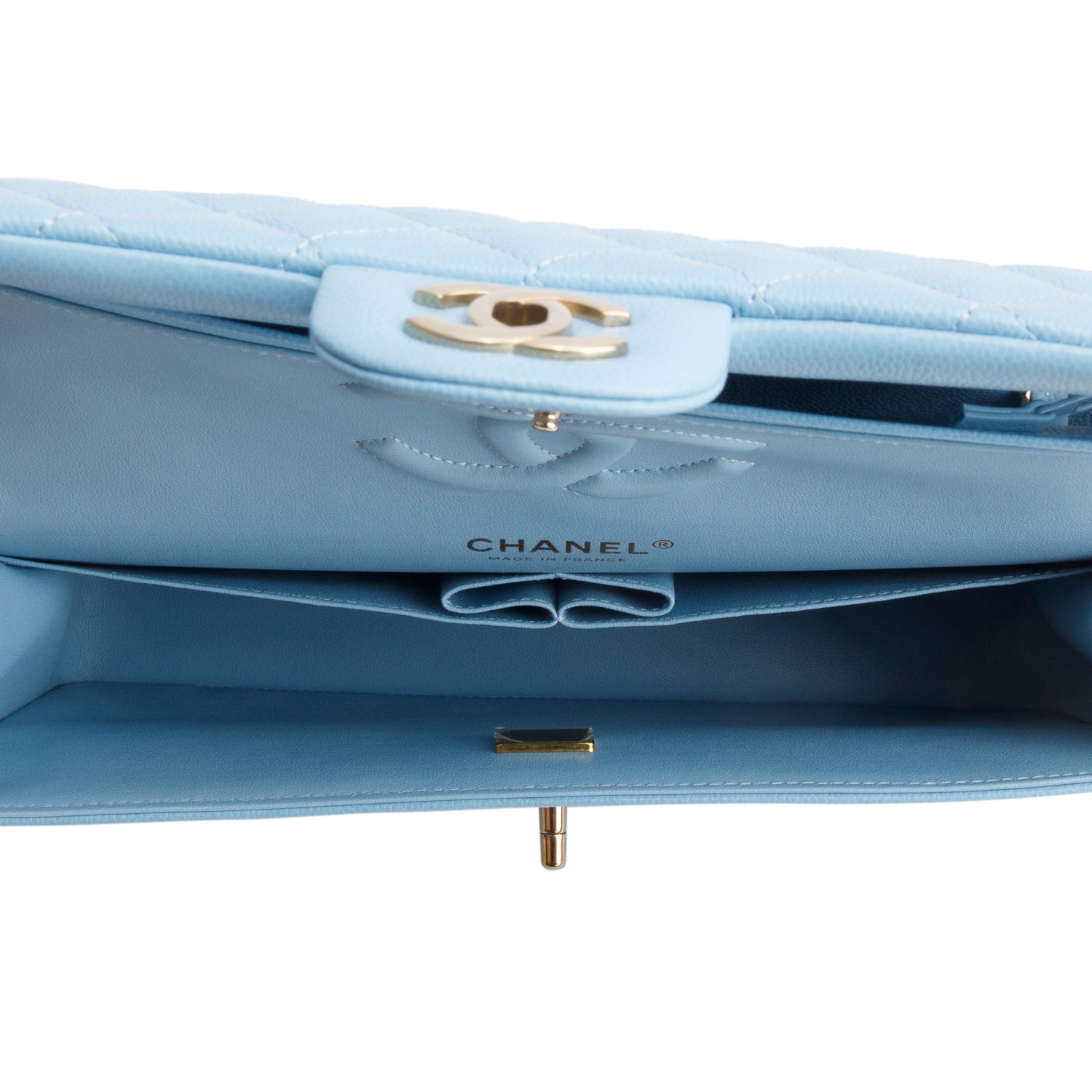 Chanel Blue Caviar Quilted Medium Double Flap w/ Box