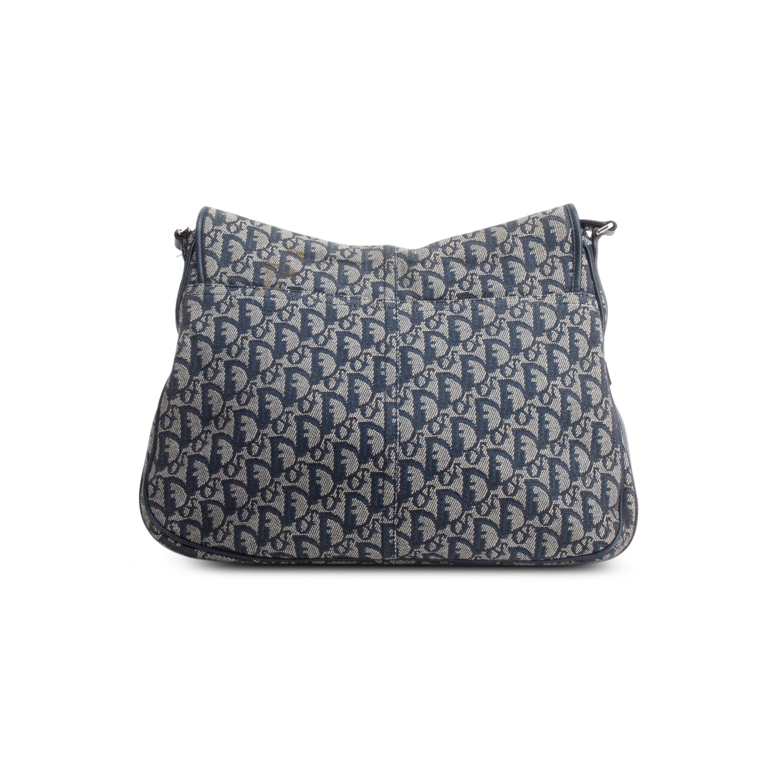 Christian Dior Blue Oblique Trotter Logo Crossbody Bag