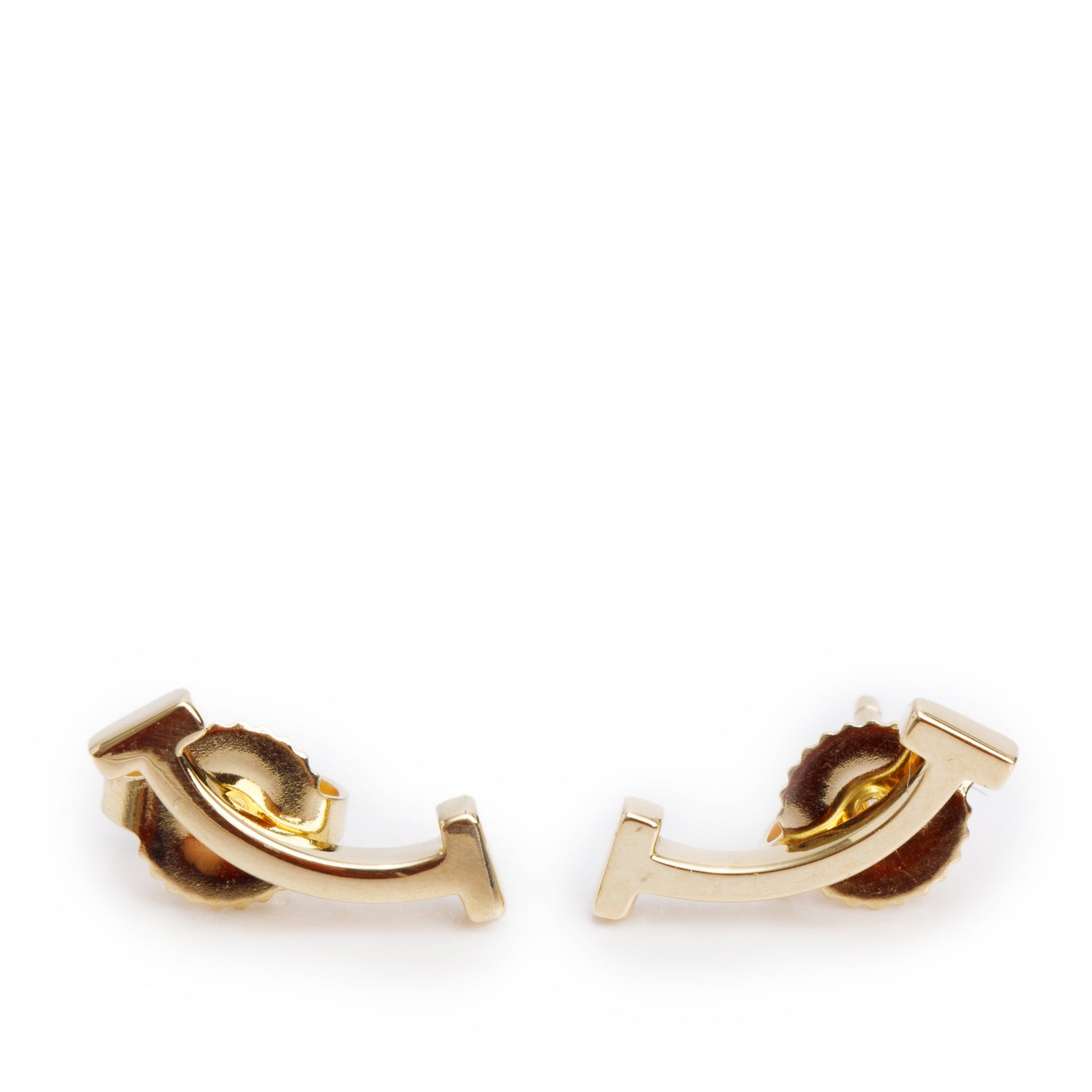 Tiffany & Co. 18k Yellow Gold Mini T Smile Earrings w/ Box