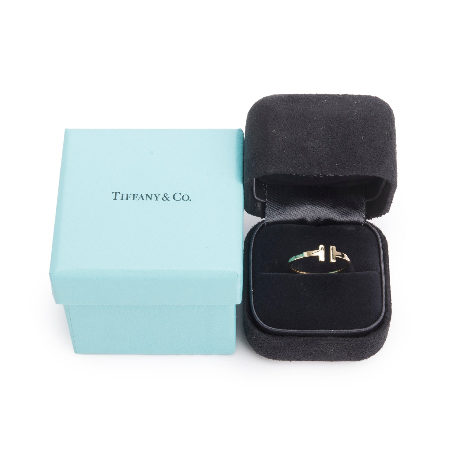 Tiffany & Co. 18k Yellow Gold T Wire Ring, Size 8.5 w/ Box