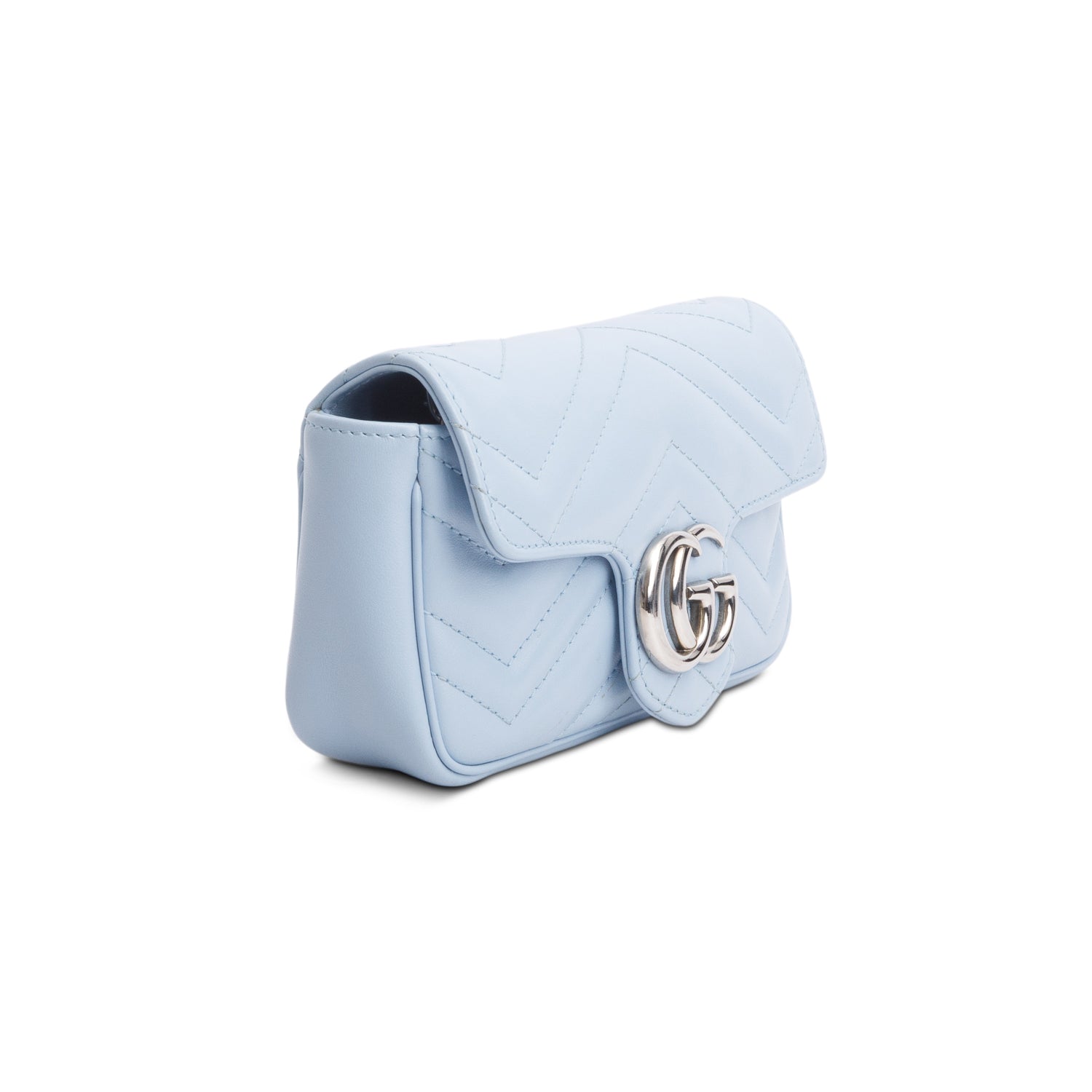 Gucci Blue GG Marmont Matelasse Leather Super Mini Bag