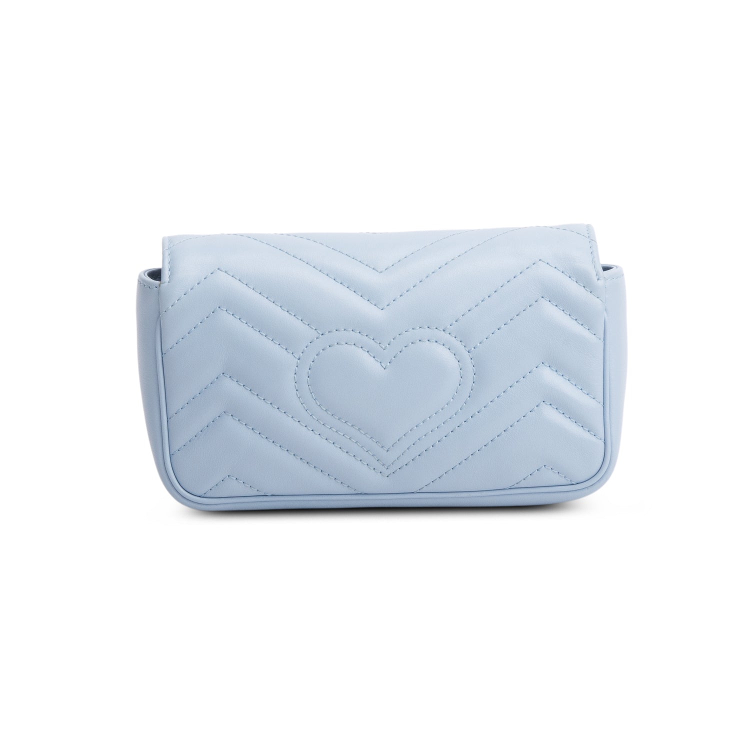 Gucci Blue GG Marmont Matelasse Leather Super Mini Bag