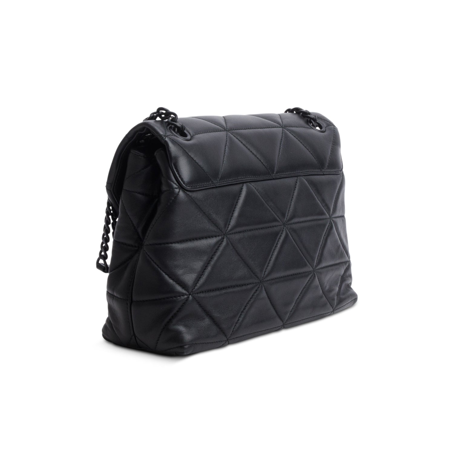 Prada 2021 Black Nappa Triangle Stiched Medium Spectrum Bag w/ Authenticity Card