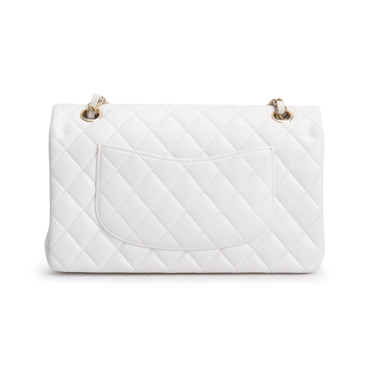 Chanel White Caviar Quilted Medium Double Flap