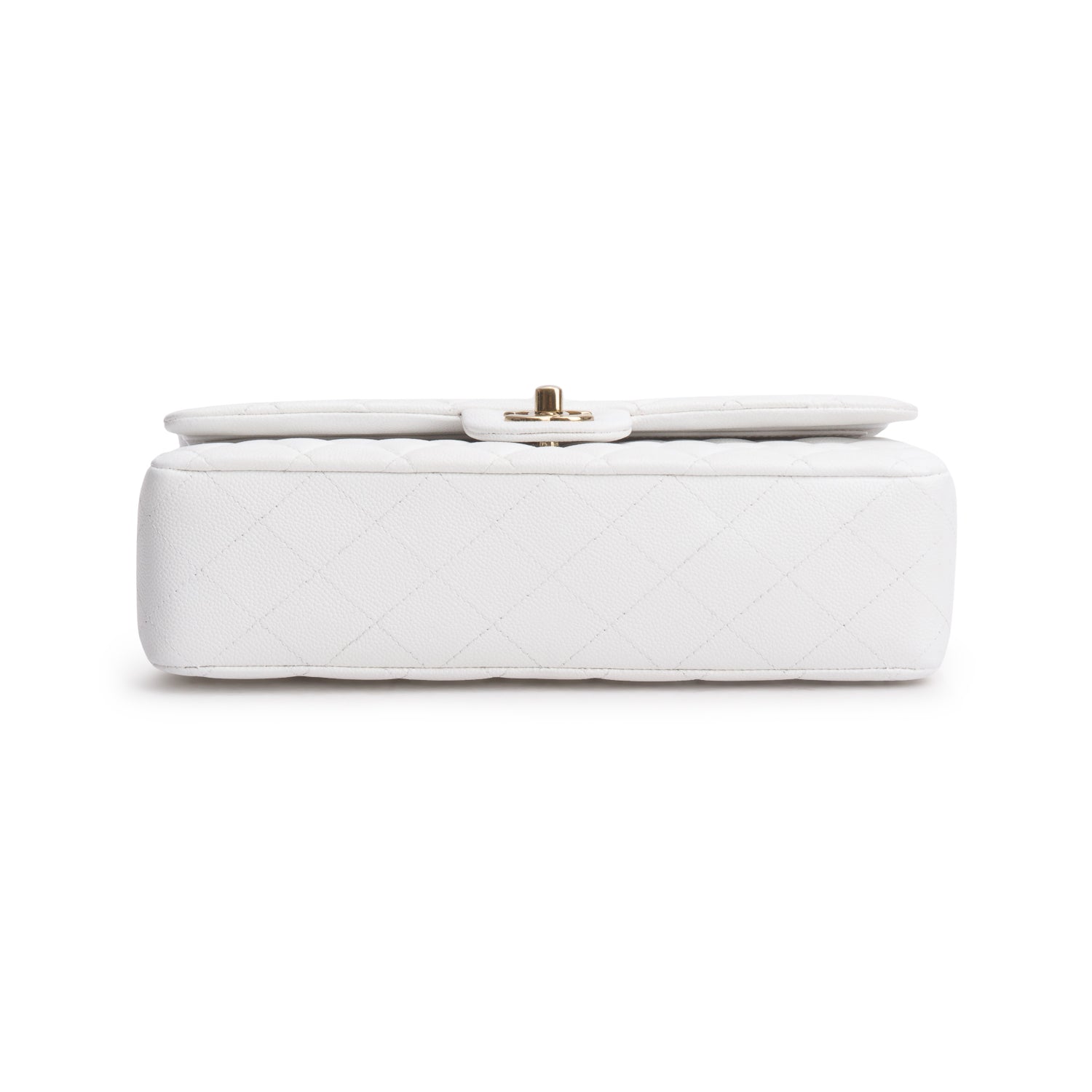 Chanel White Caviar Quilted Medium Double Flap