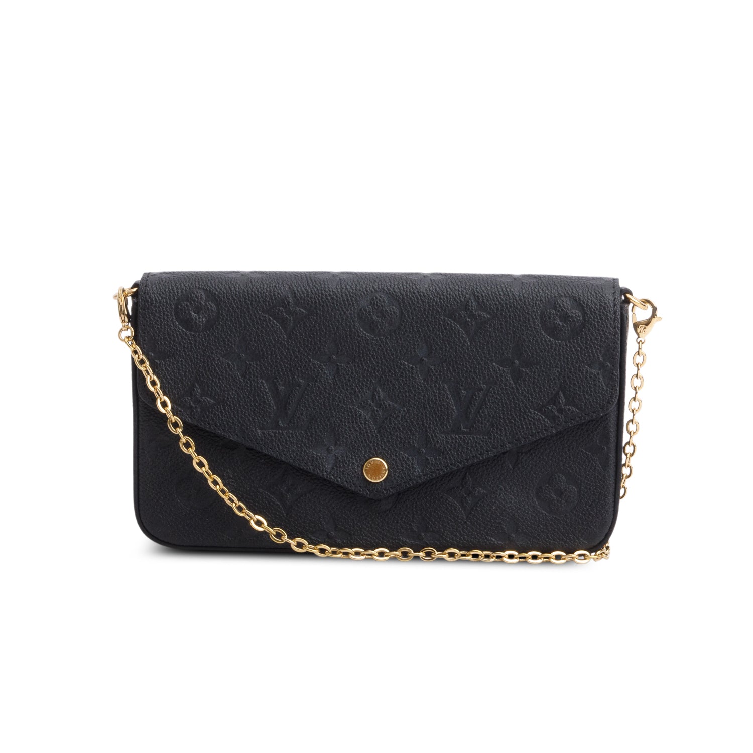 Louis Vuitton Black Monogram Empreinte Leather Felicie Pochette w/ Inserts