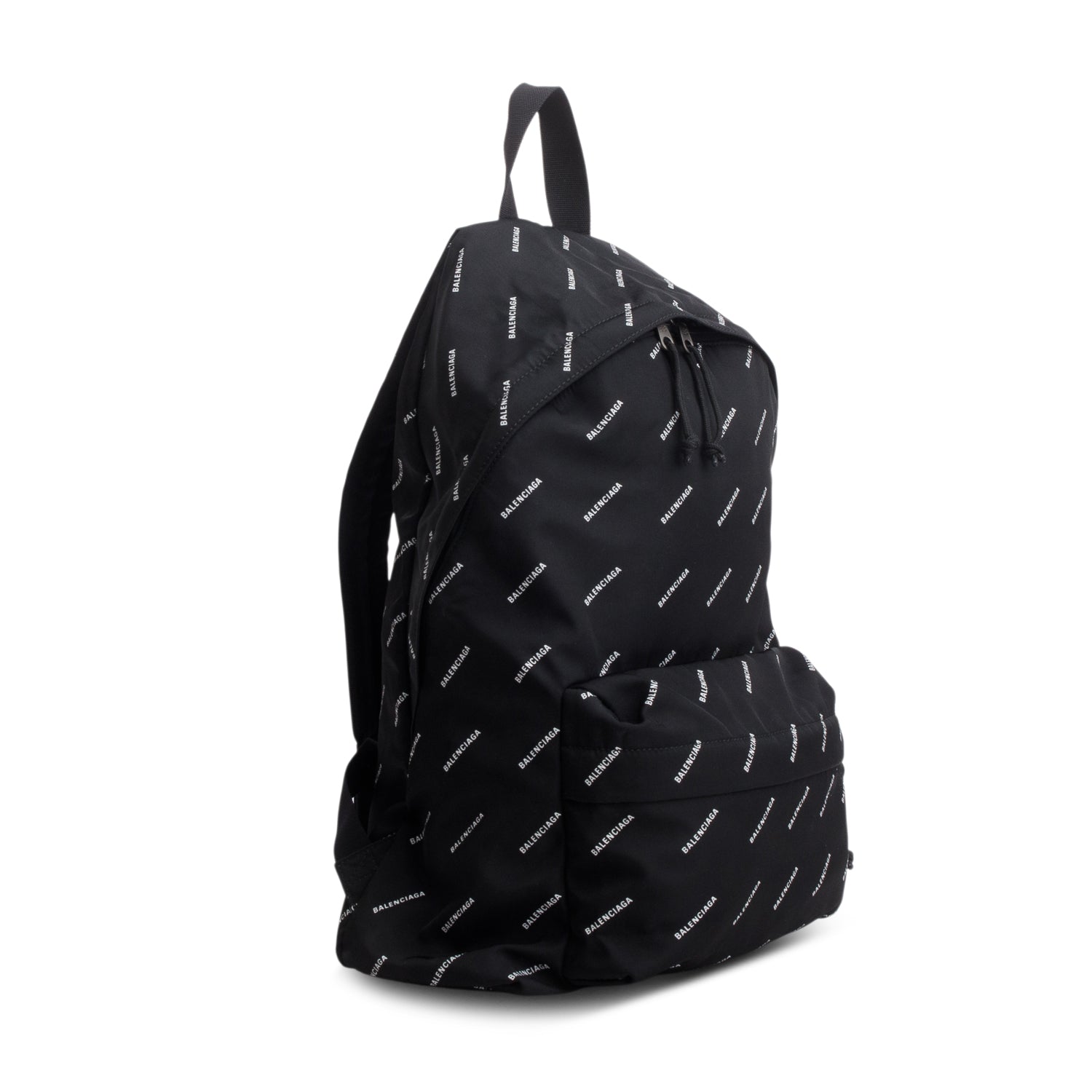 Balenciaga Black Nylon All Over Logo Explorer Backpack