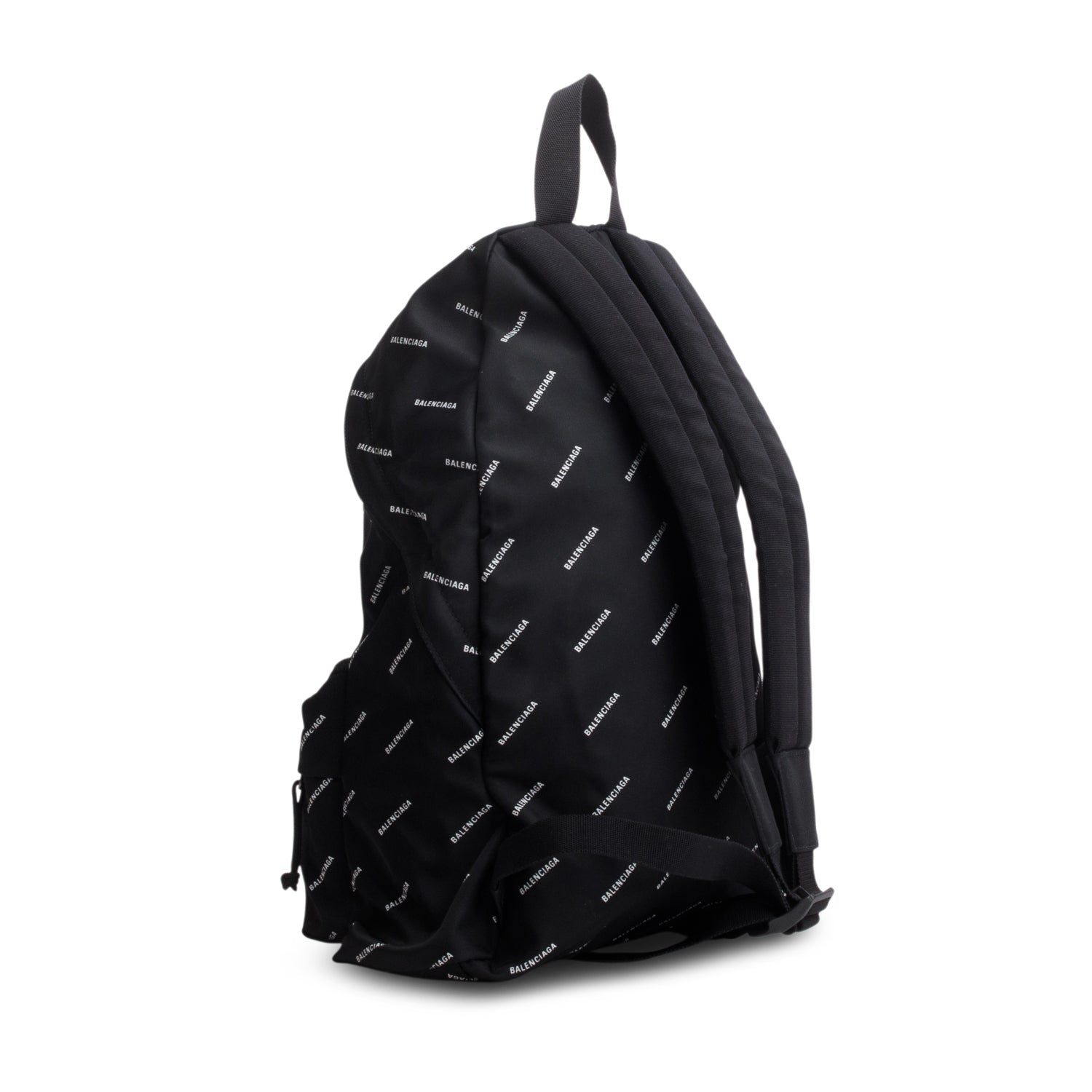 Balenciaga Black Nylon All Over Logo Explorer Backpack