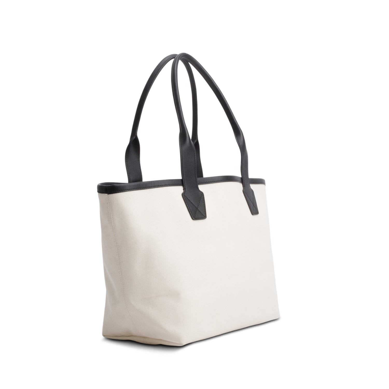 Balenciaga Cream Cotton Canvas Calfskin BB Logo Jumbo Large Tote
