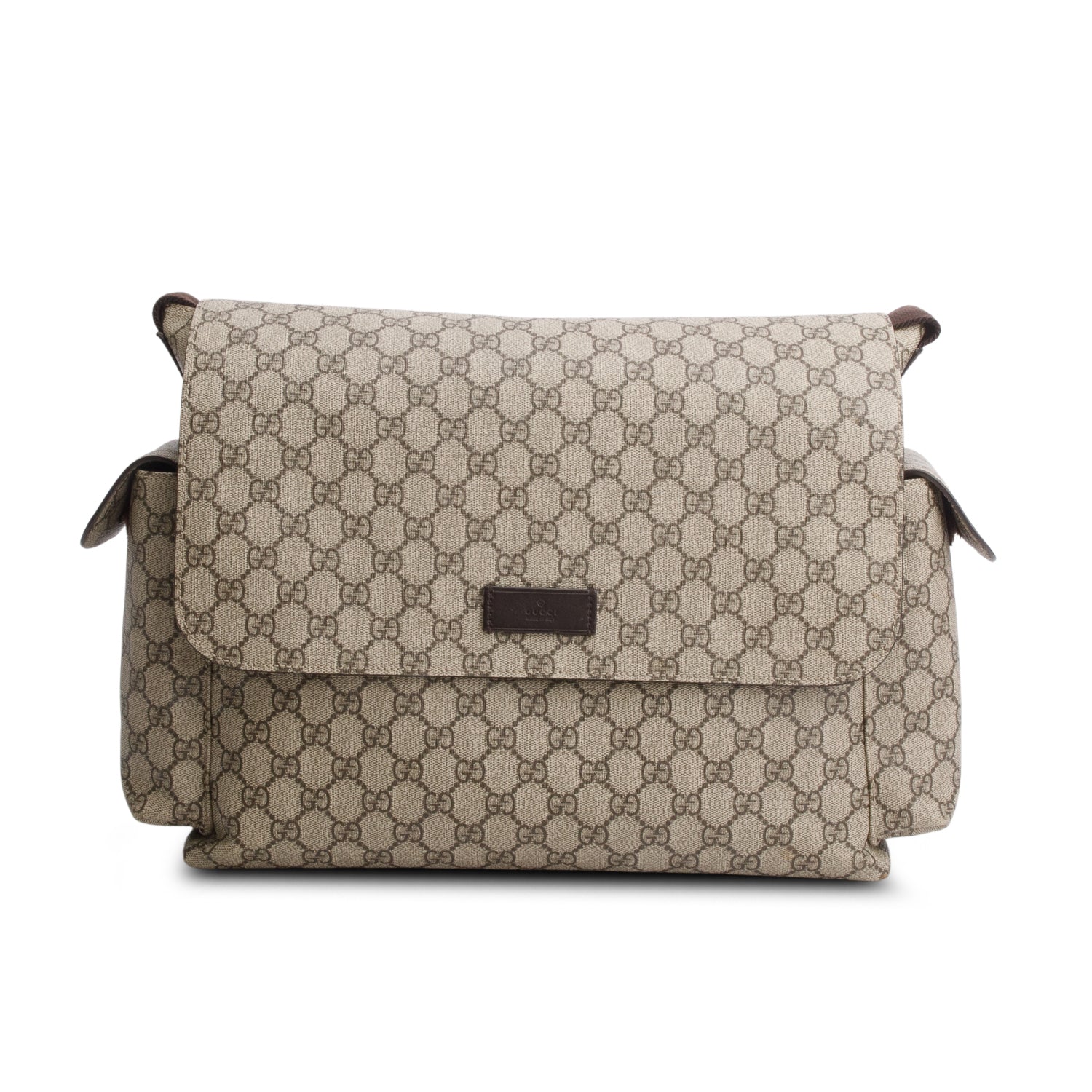 Gucci GG Plus Monogram Messenger Diaper Bag w/ Box