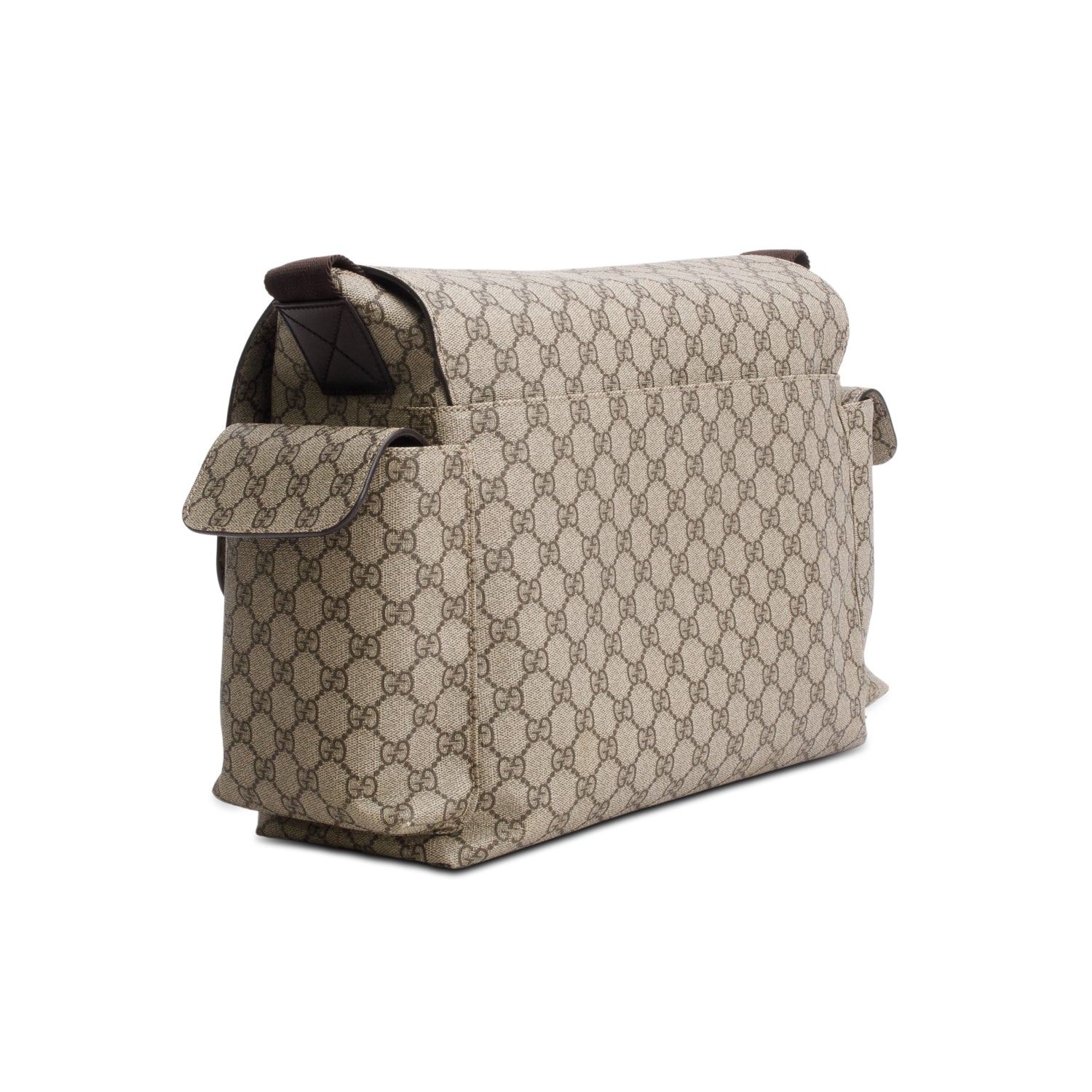 Gucci GG Plus Monogram Messenger Diaper Bag w/ Box
