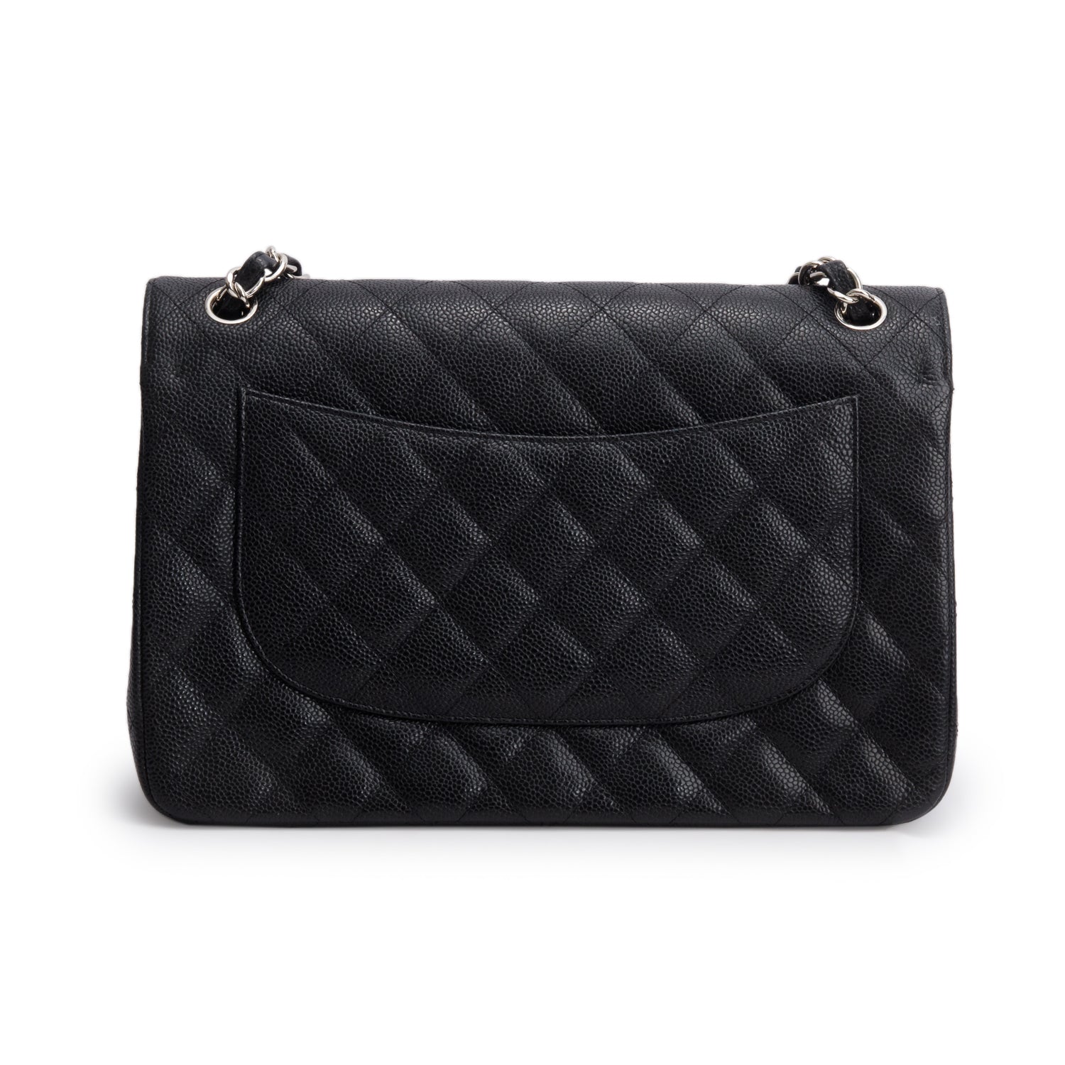 Chanel Black Caviar Jumbo Classic Double Flap Bag w/ Box & Receipt