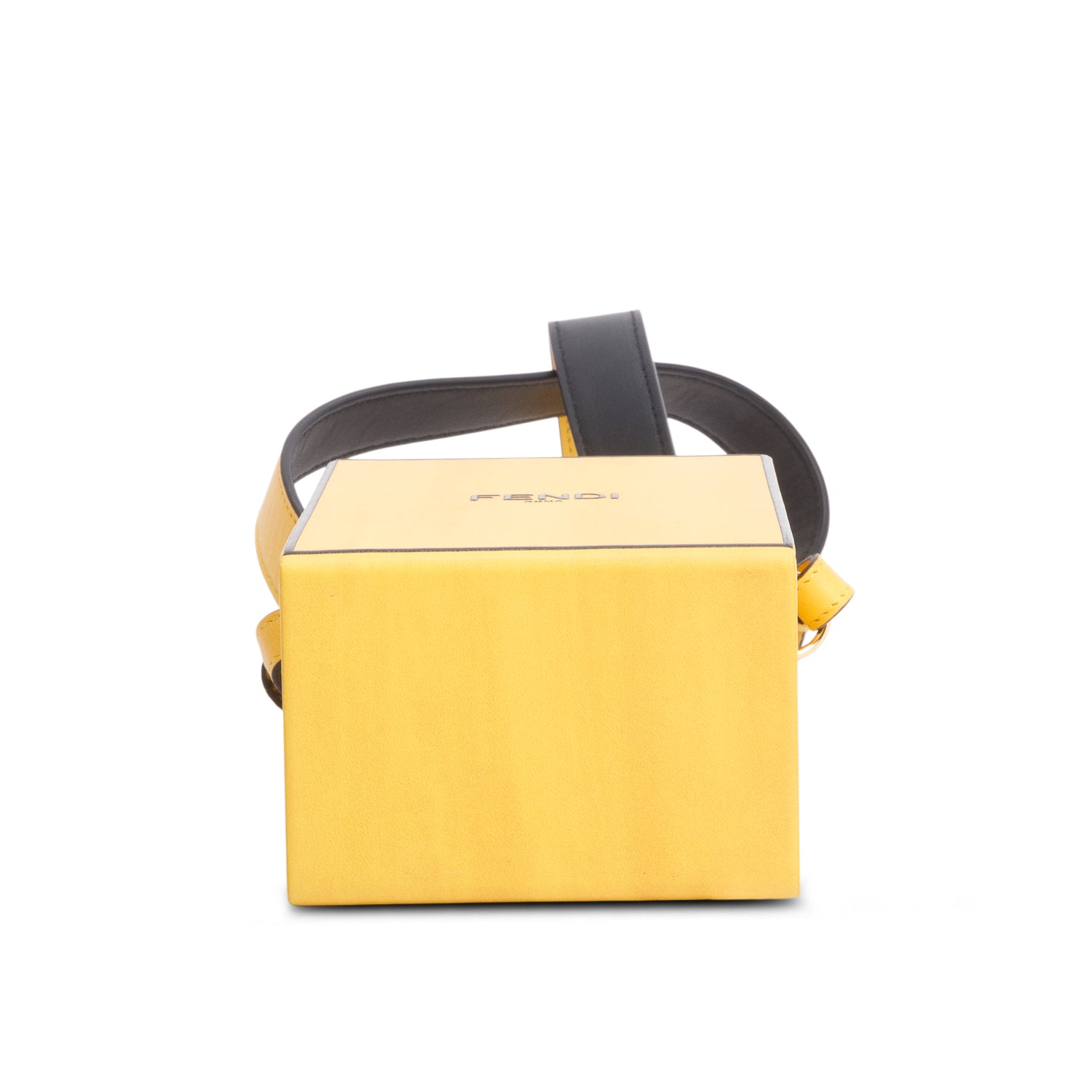 Fendi Yellow Vitello Logo Vertical Box Bag w/ Box