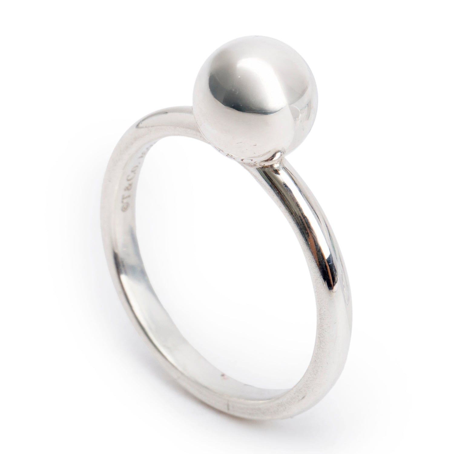 Tiffany & Co. Sterling Silver HardWear 7.5 MM Ball Ring, Size 6.75
