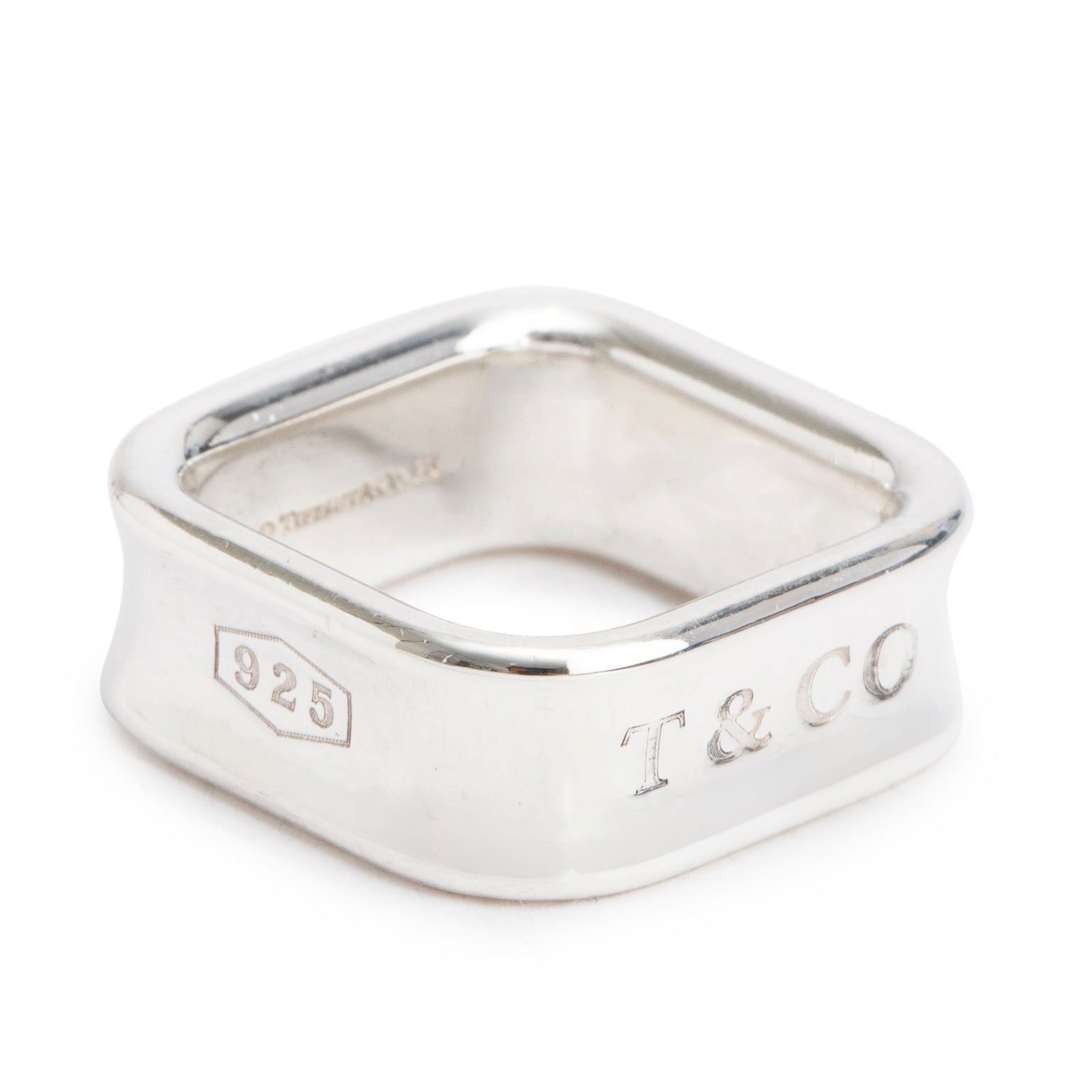 Tiffany & Co. Sterling Silver 1837 Square Ring, Size 5.25