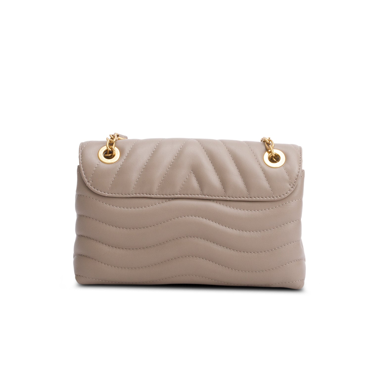 Louis Vuitton Taupe Calfskin LV New Wave Chain Bag