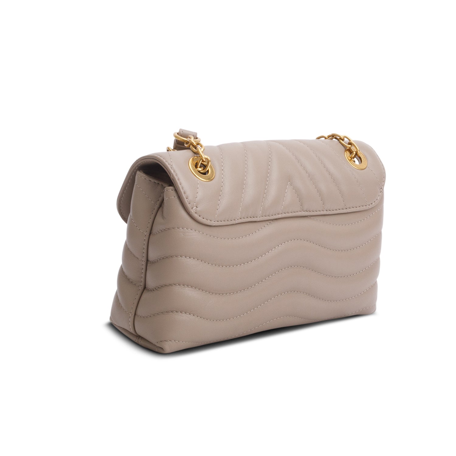 Louis Vuitton Taupe Calfskin LV New Wave Chain Bag
