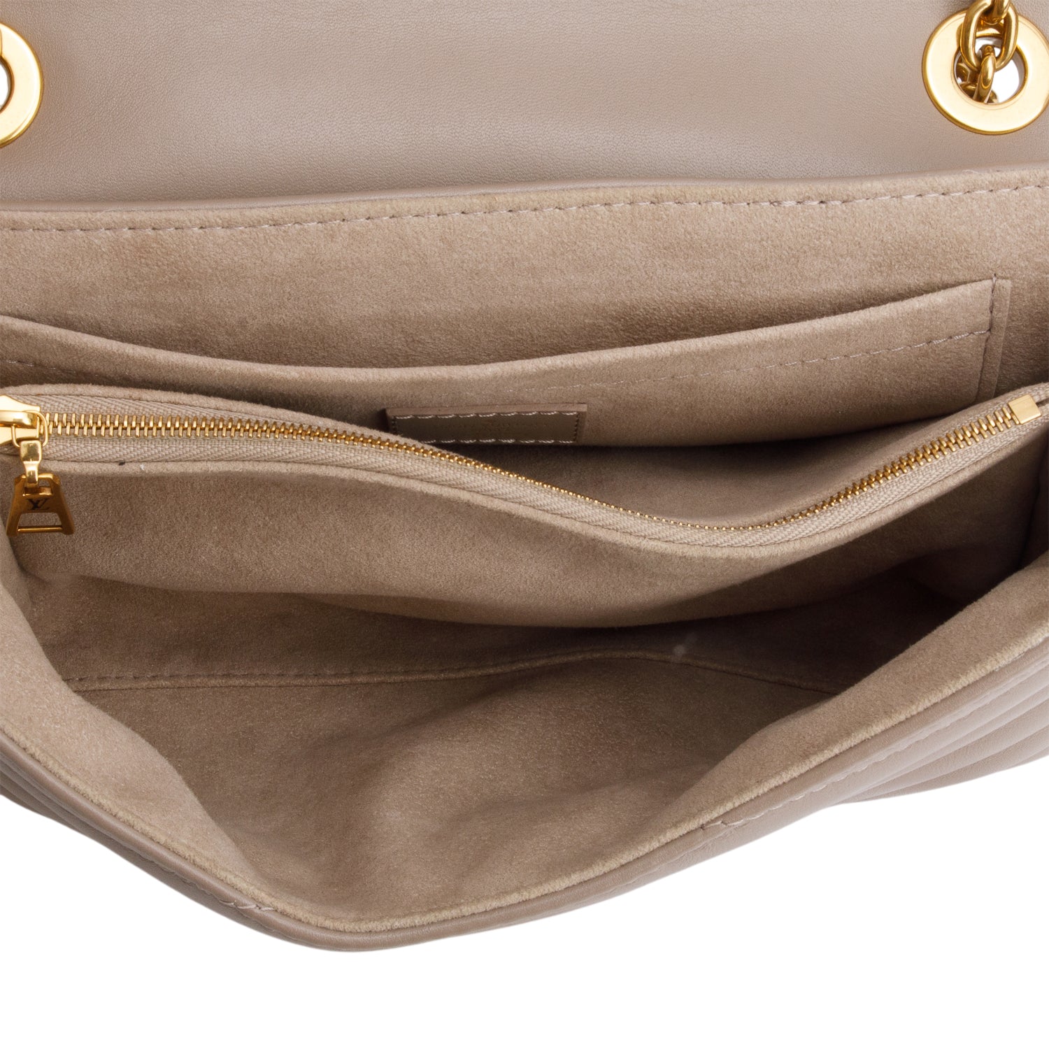 Louis Vuitton Taupe Calfskin LV New Wave Chain Bag