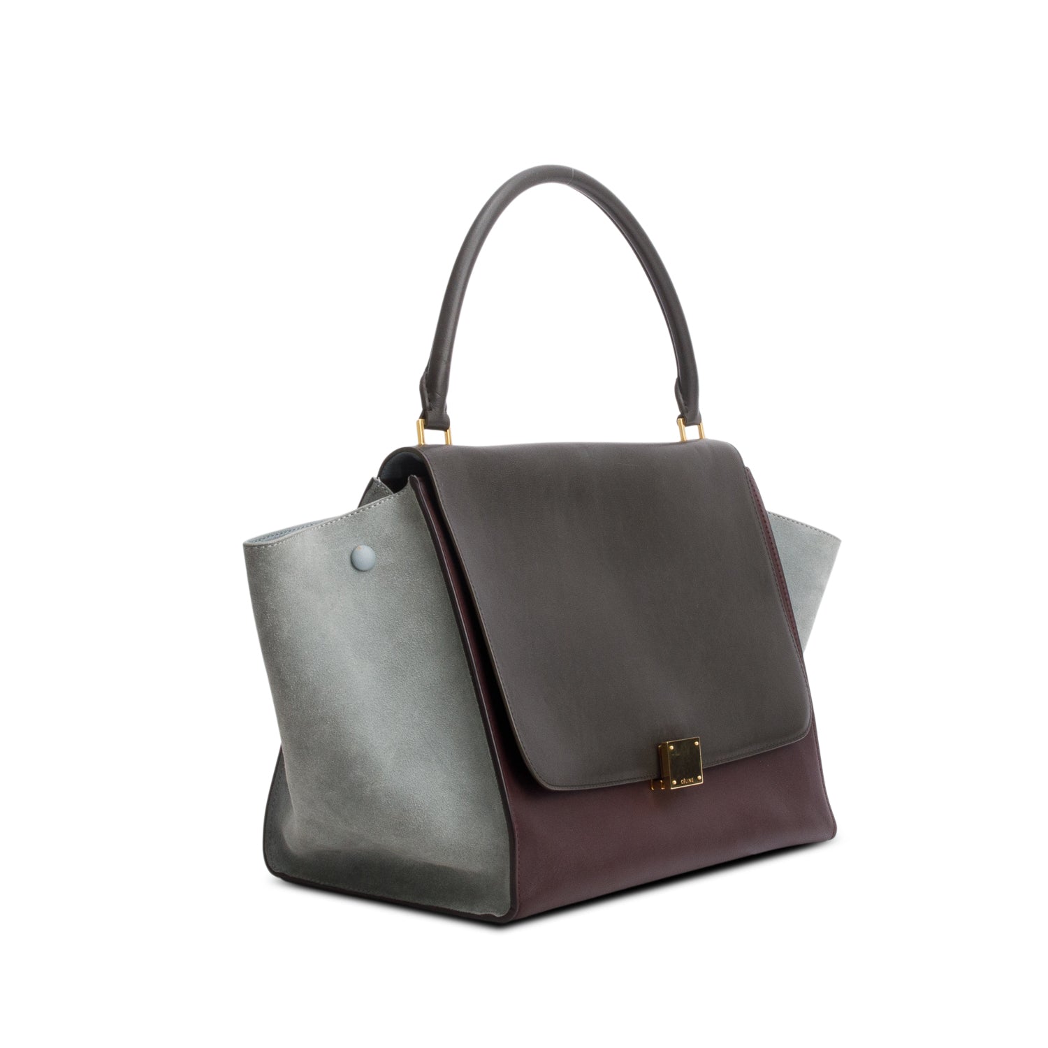 Celine Tri-Color Smooth Calfskin Suede Large Trapeze Bag